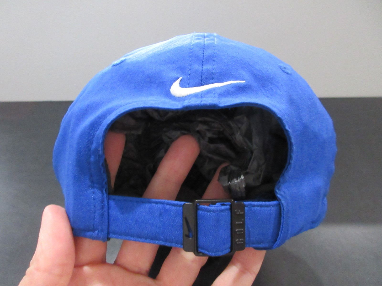 Nike Hat Cap Strap Back Blue White Swoosh Logo Pickle Ball Legacy91 Mens