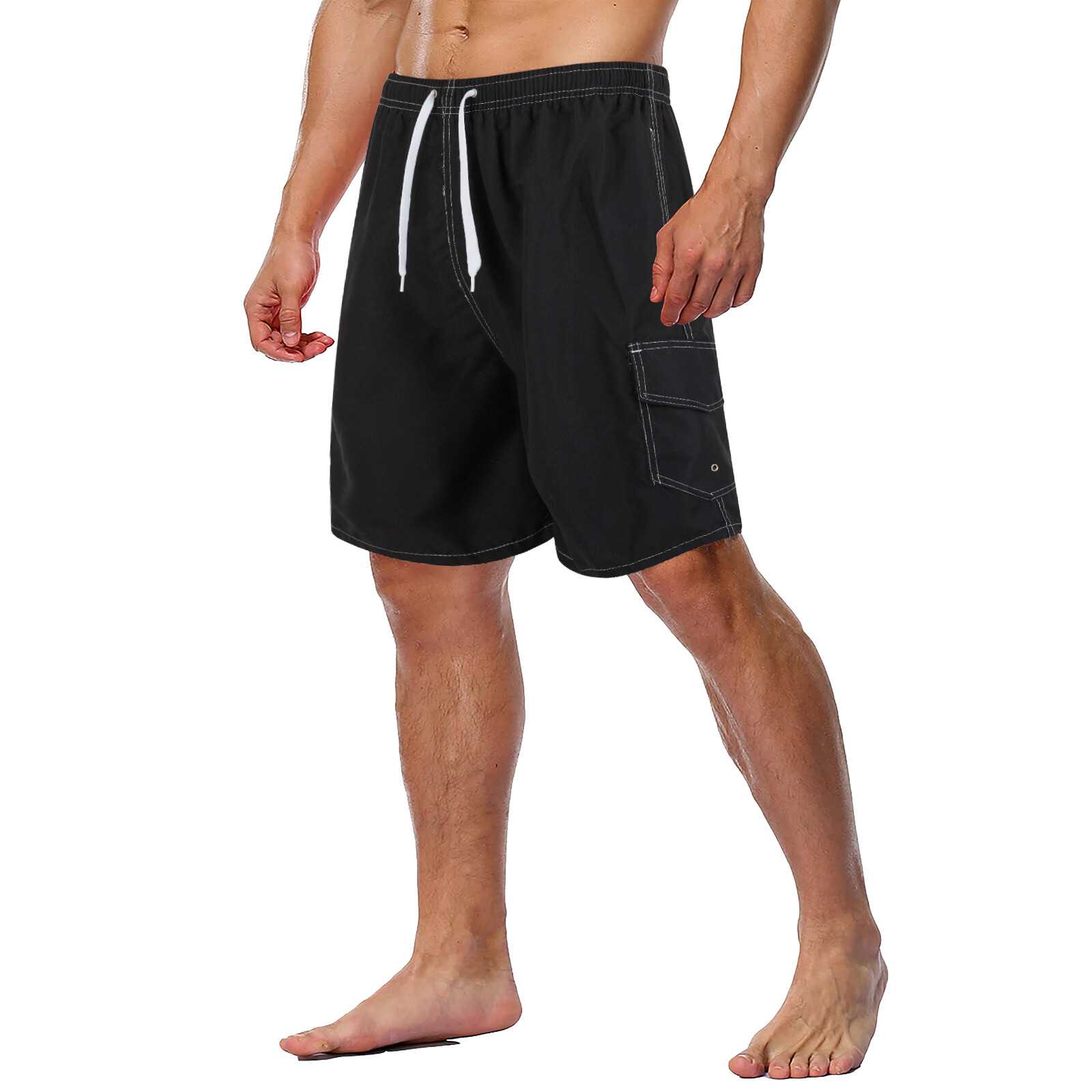 Men’s 3 Pocket Cargo Swim Trunks Swimming Shorts Suit Beach Surf Board Wear 3211