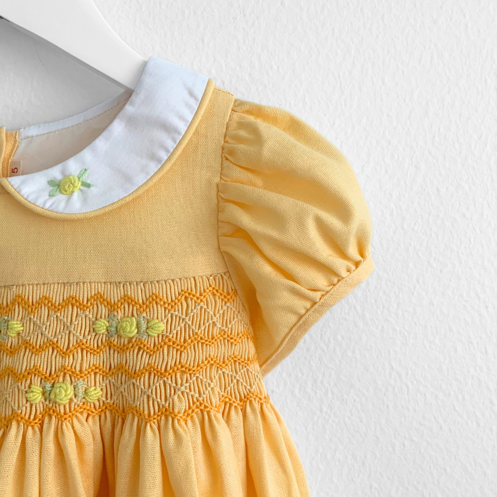 NWT Pretty Girls Embroidered Smocked Dress Boutique Princess Sunshine Yellow 4T