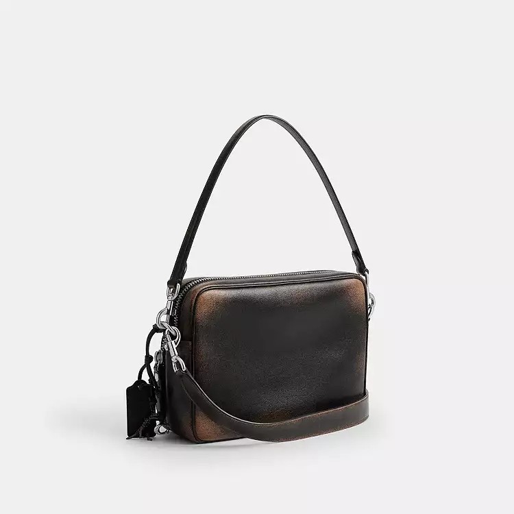 NEW Coach Dakota Crossbody Bag in Loved Leather Black Light Tan CDS84 NWT Unisex