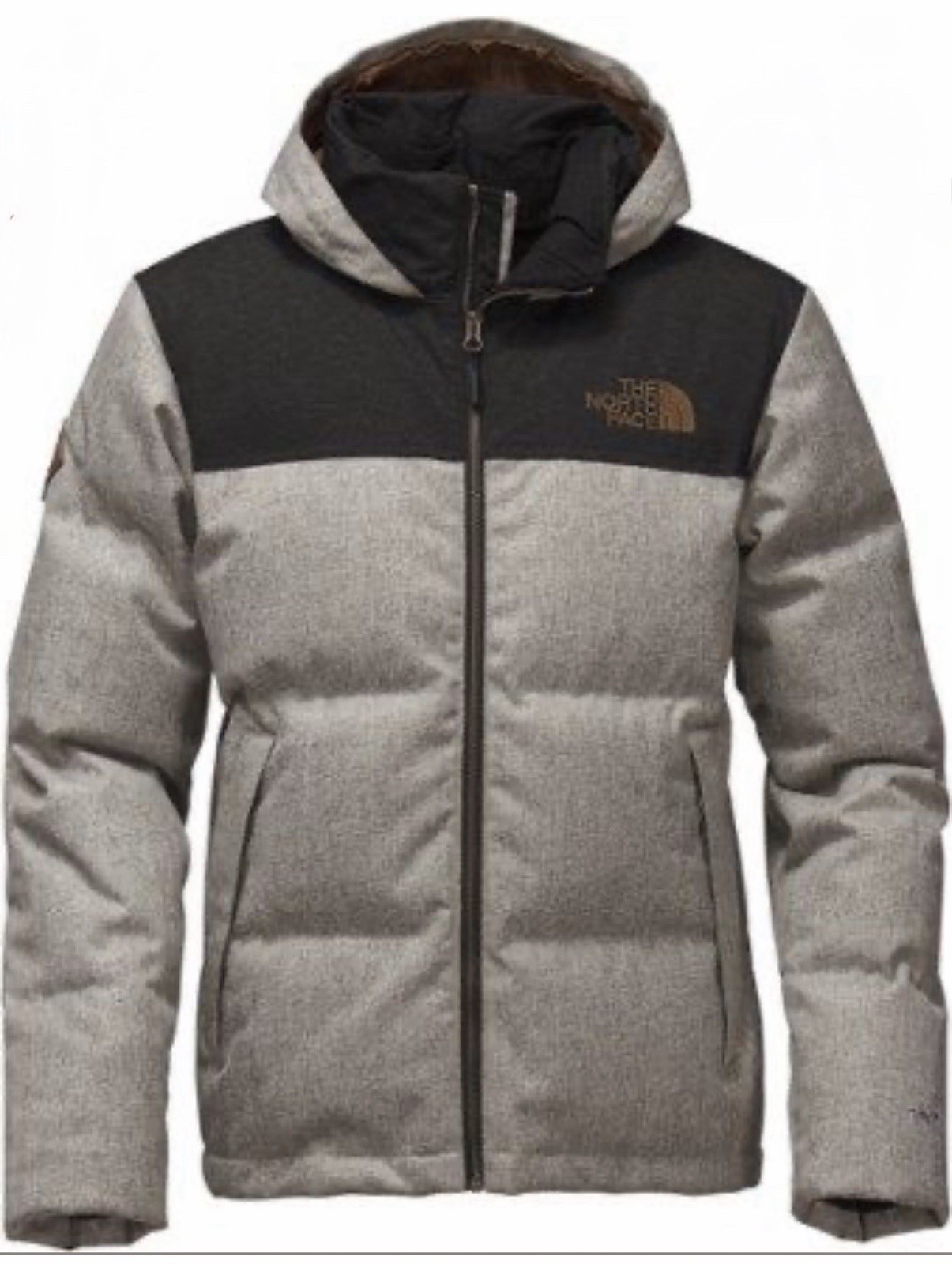 The North Face SZ L F17 Novelty Nuptse 700 Down Jacket Monument Grey Herringbone