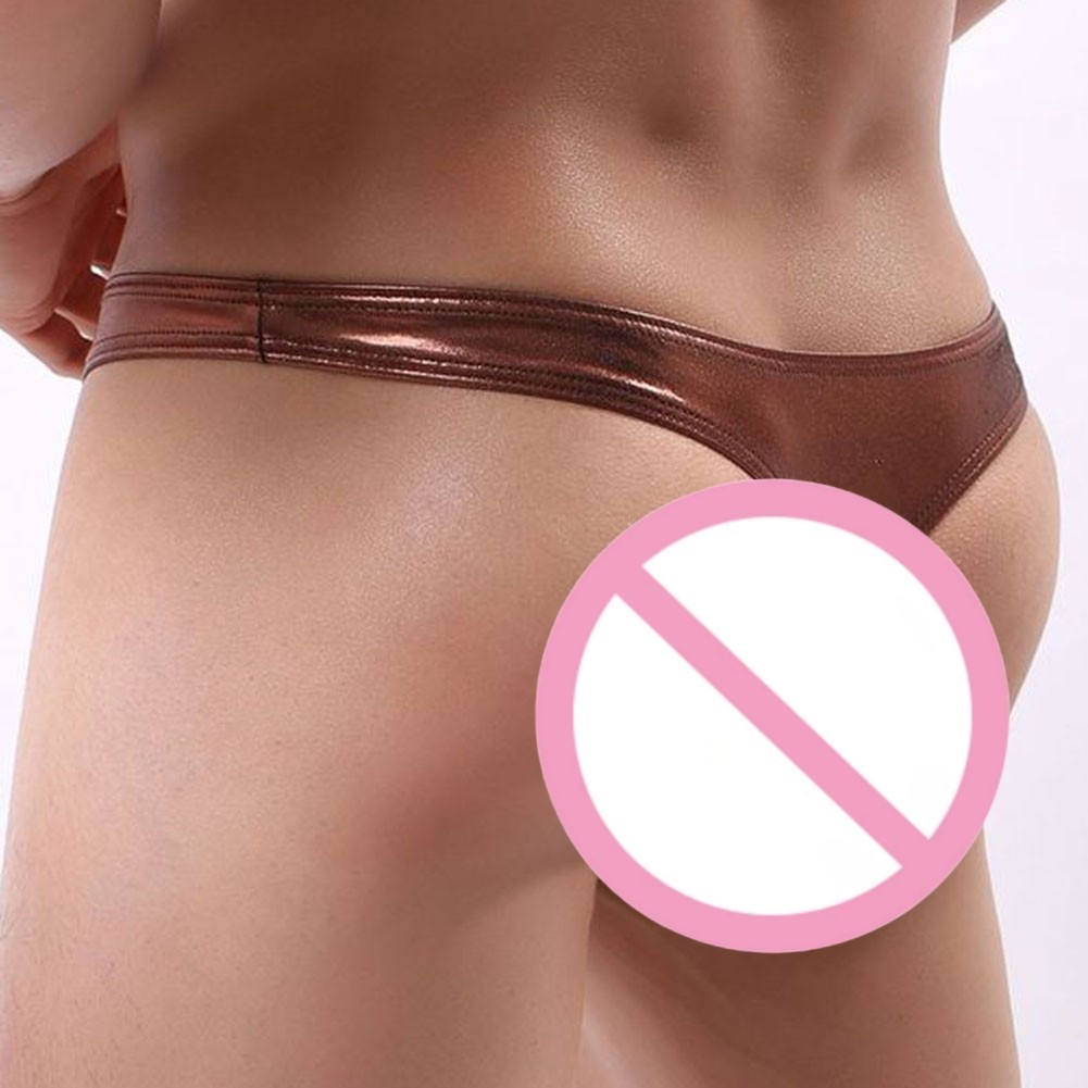 Men Low Rise Wet Look Shiny Underpants Briefs in Black Blue Brown Silver Gold