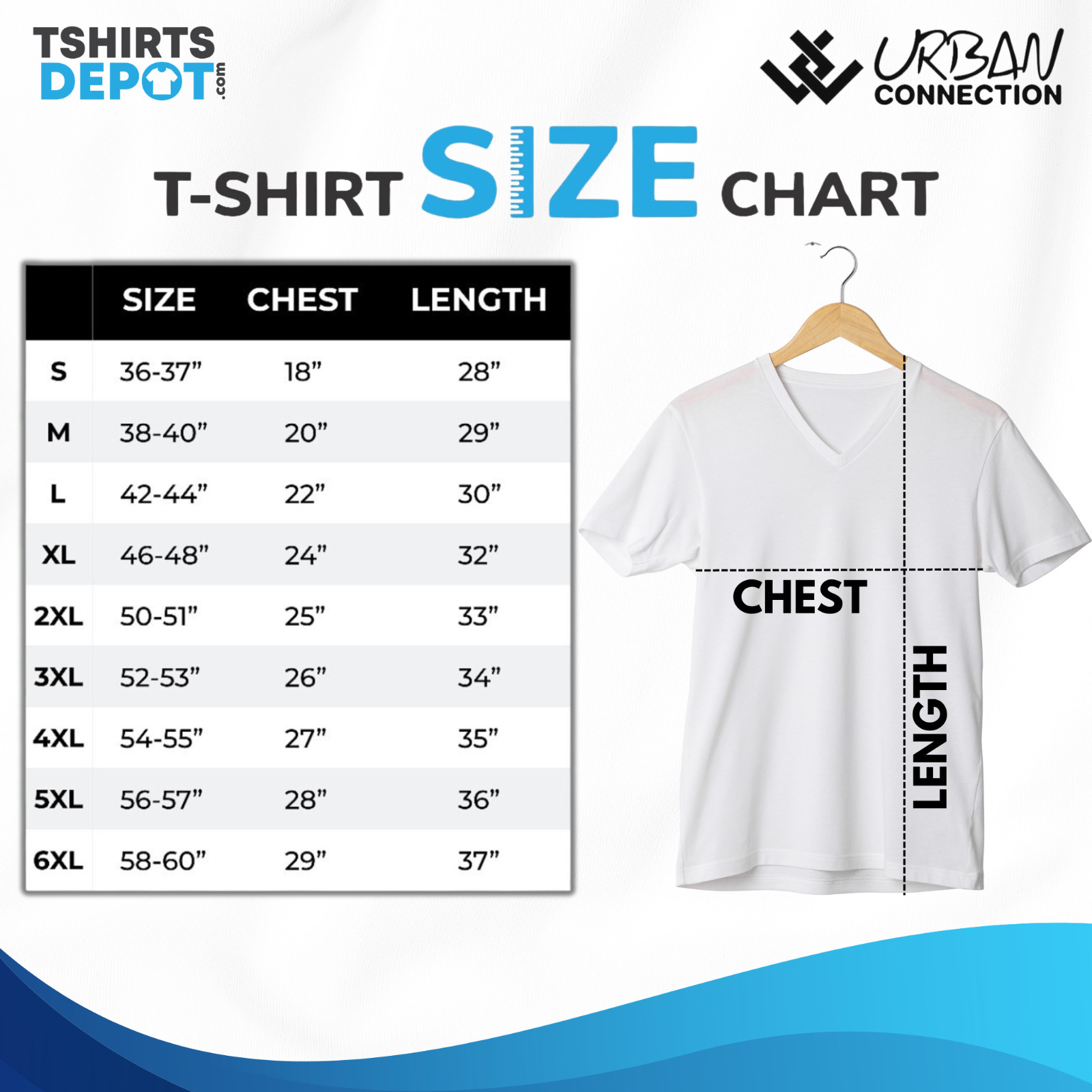 Men’s White V-Neck T-Shirt | Urban Connection | Small-6XL | Pack of 6 Shirts