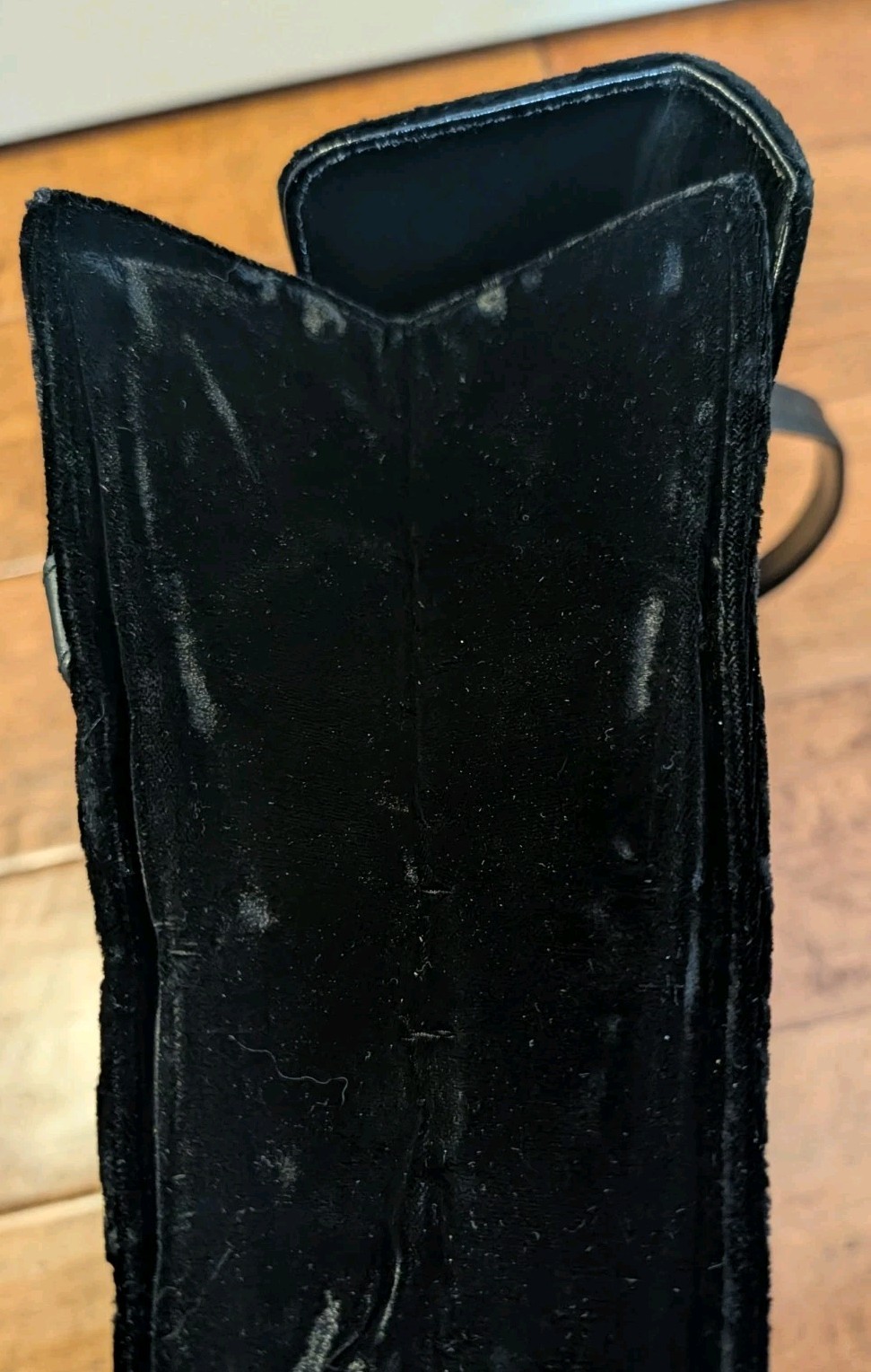 Vintage GRETA Black Velvet Tote Handbag Purse 15″ Wide Flat Mid Century Elegant