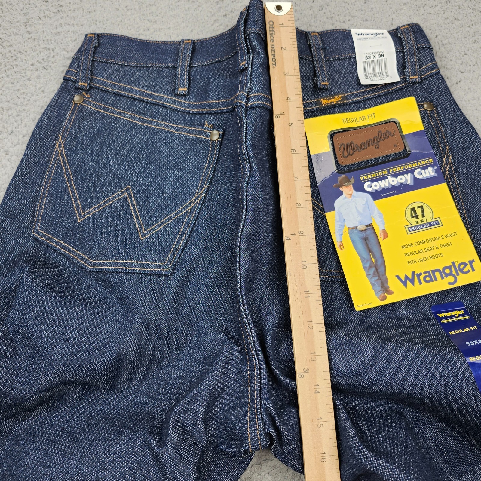 Wrangler Jeans Mens 33×38 Blue Cowboy Cut Denim Western Rodeo 47MWZ NEW NWT