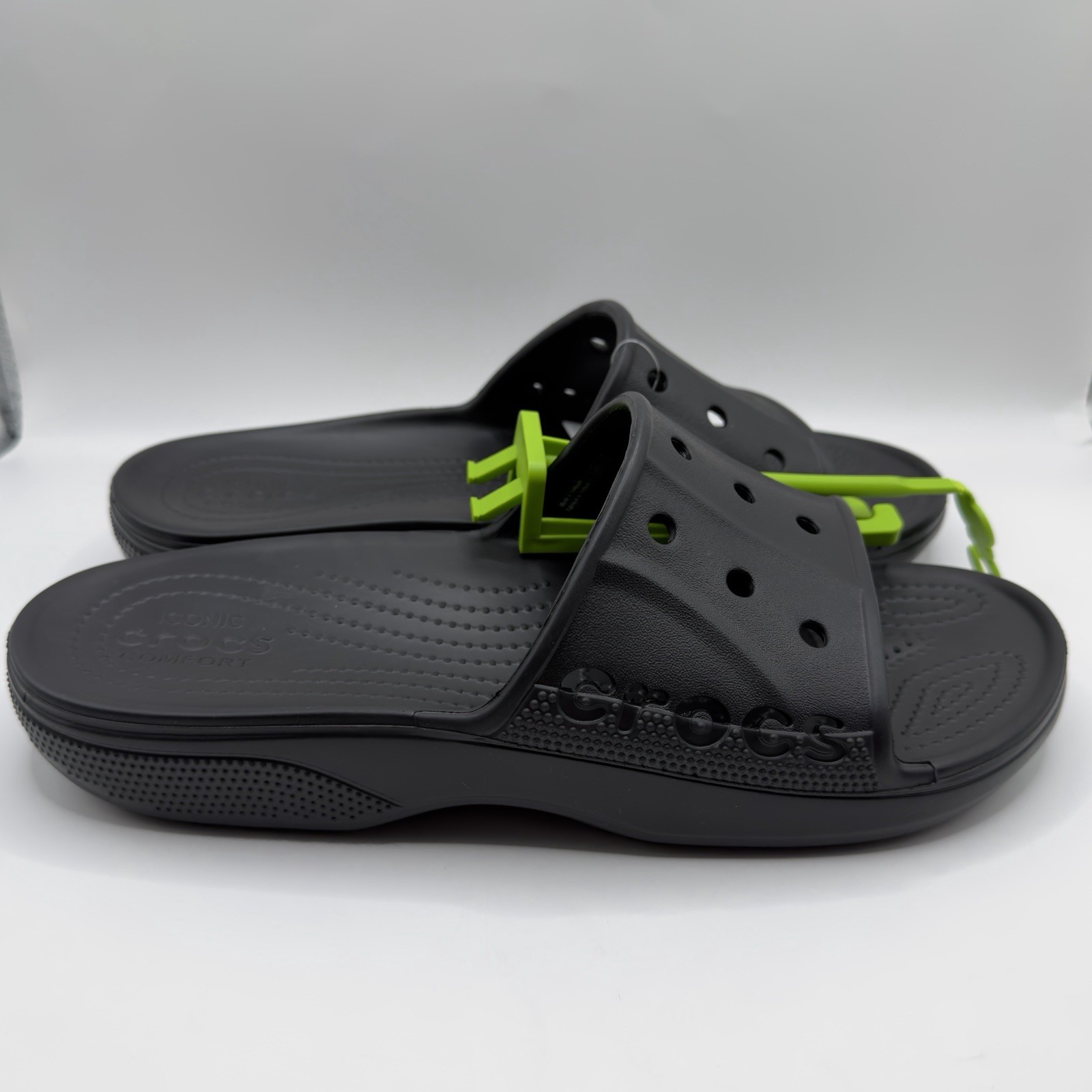 Crocs Adult Baya II Black Slides Sandals US Men’s Size 10 New with Tags