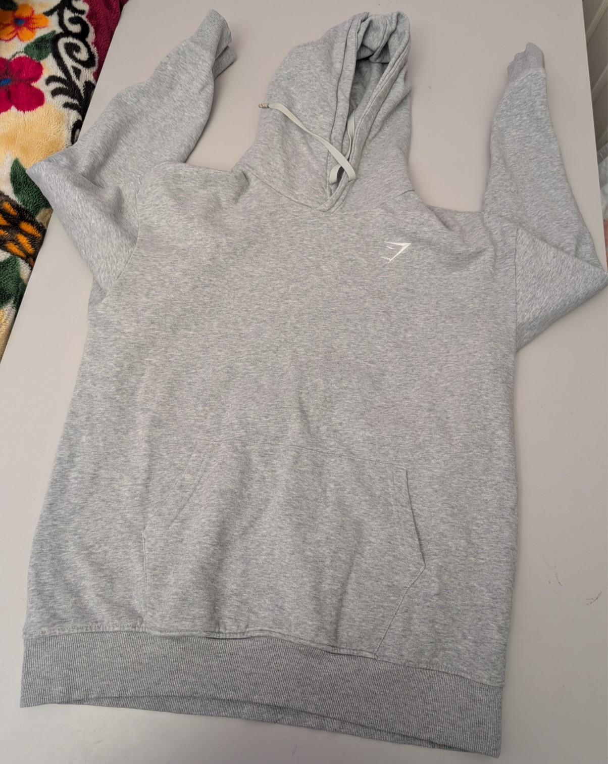 Gymshark Training Oversized Fleece Hoodie Light Grey Marl B2A3N Women Size S Sma