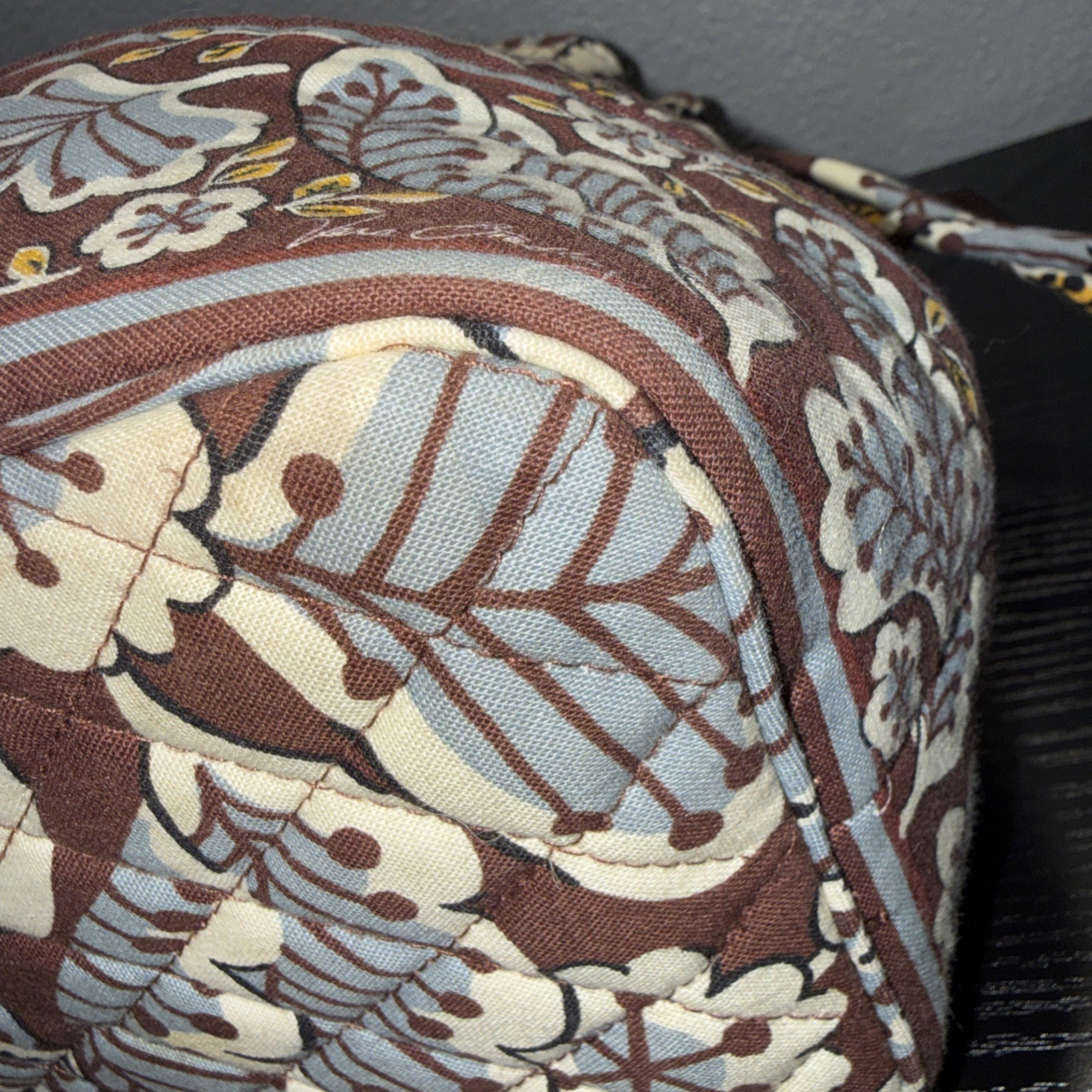 Vera Bradley Slate Blooms Print, Bucket Tote Drawstrings Two Handles