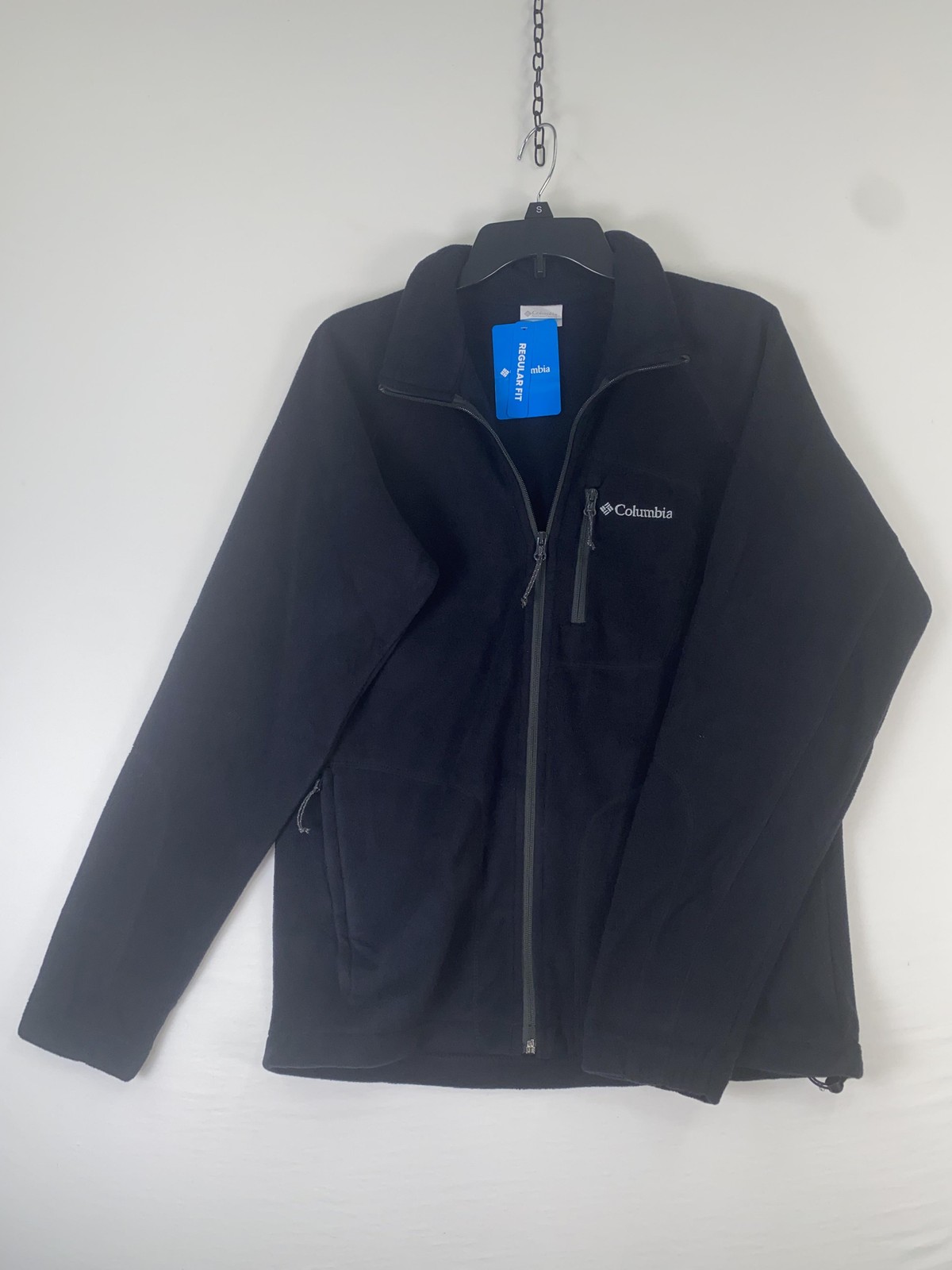 Columbia Jacket Mens Small Black Fast Trek II Full Zip Fleece Outdoor Hiking