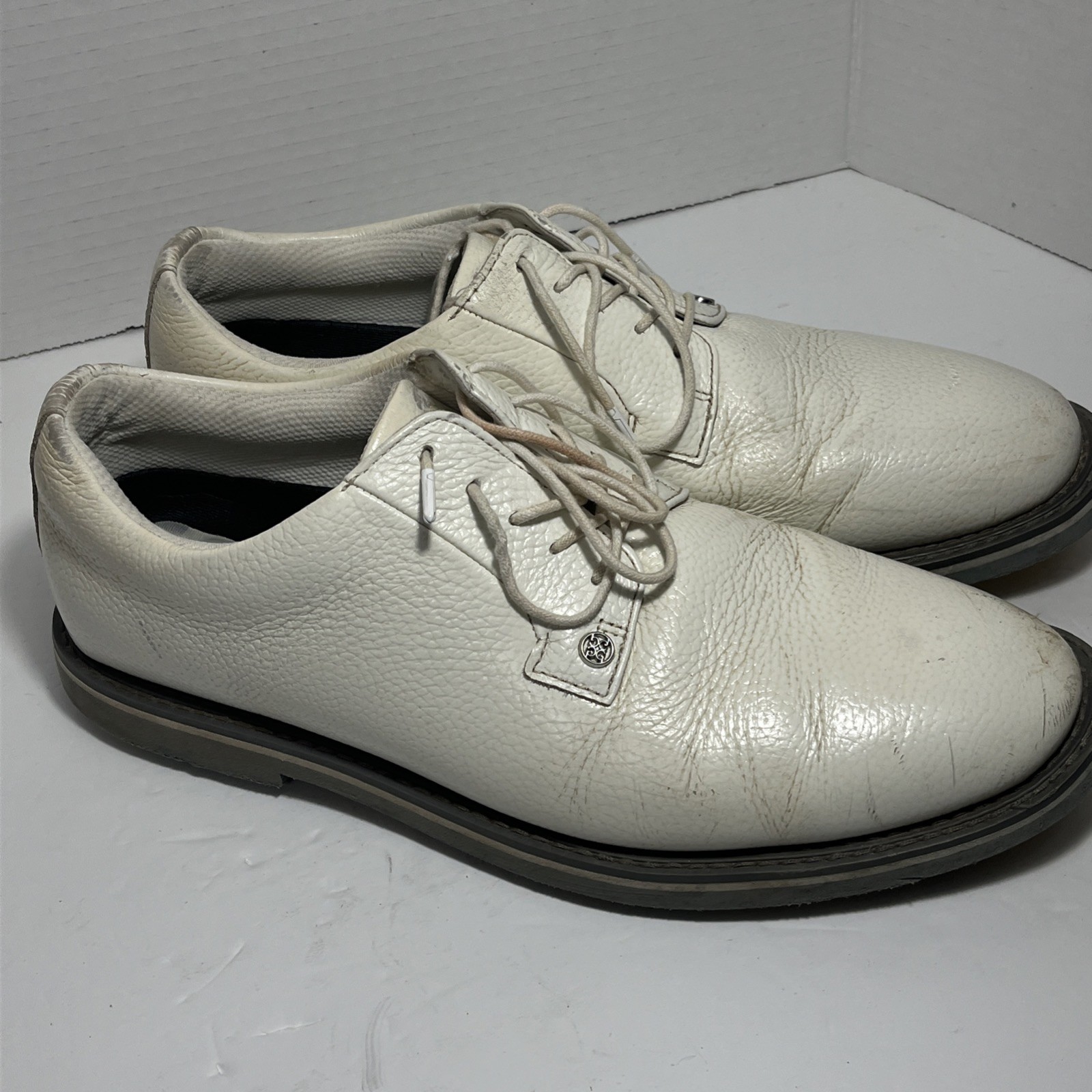G/FORE Pebble Leather Golf Shoes White CGMF000001 Size 12