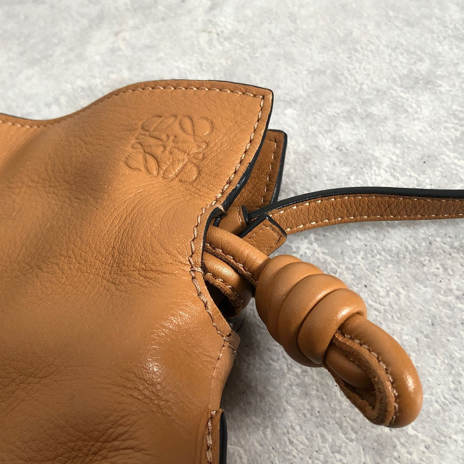 Loewe Flamenco Tan Leather Clutch Shoulder Bag Iconic Luxury Style