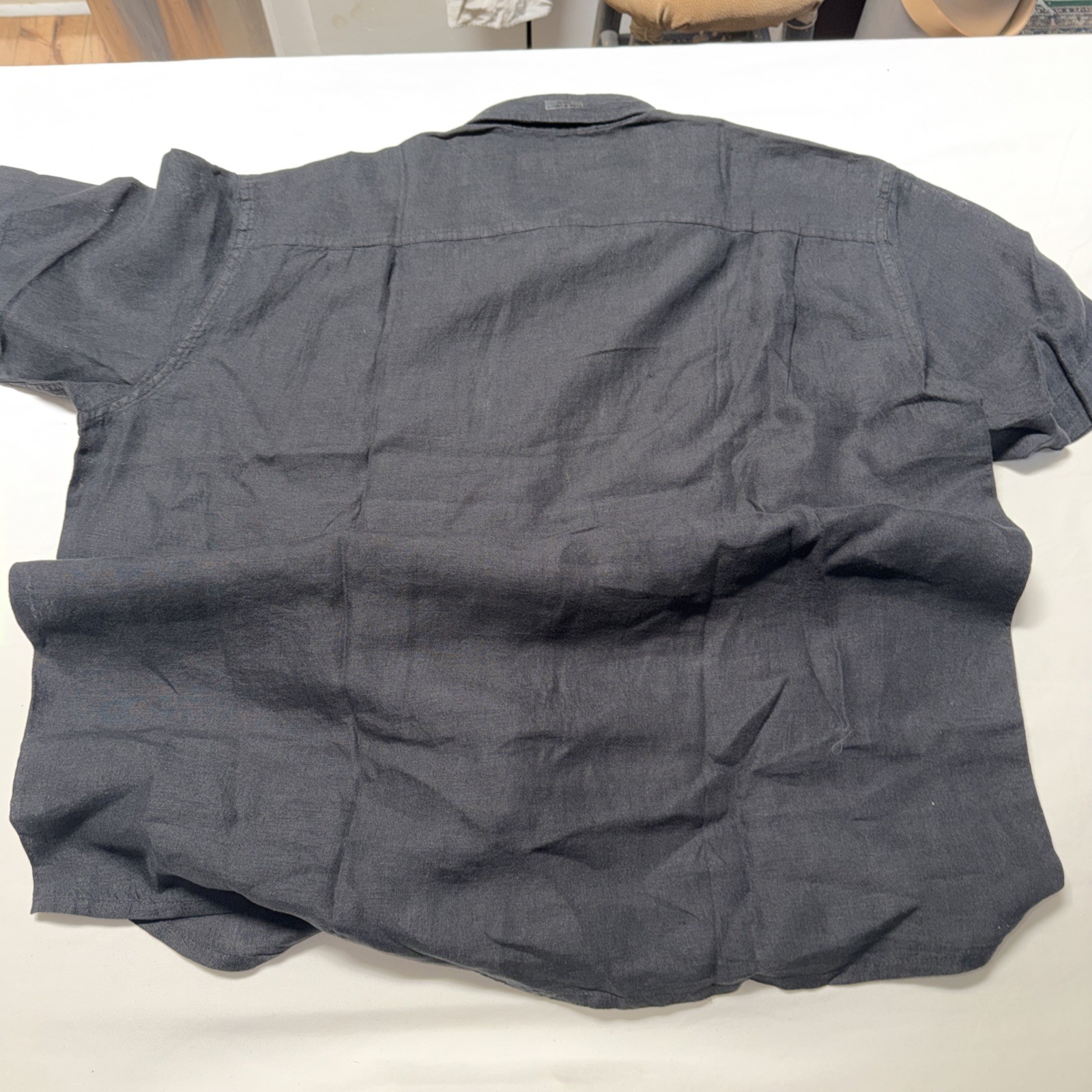 Hathaway Men’s Black Linen Short Sleeve Size XL Brand New