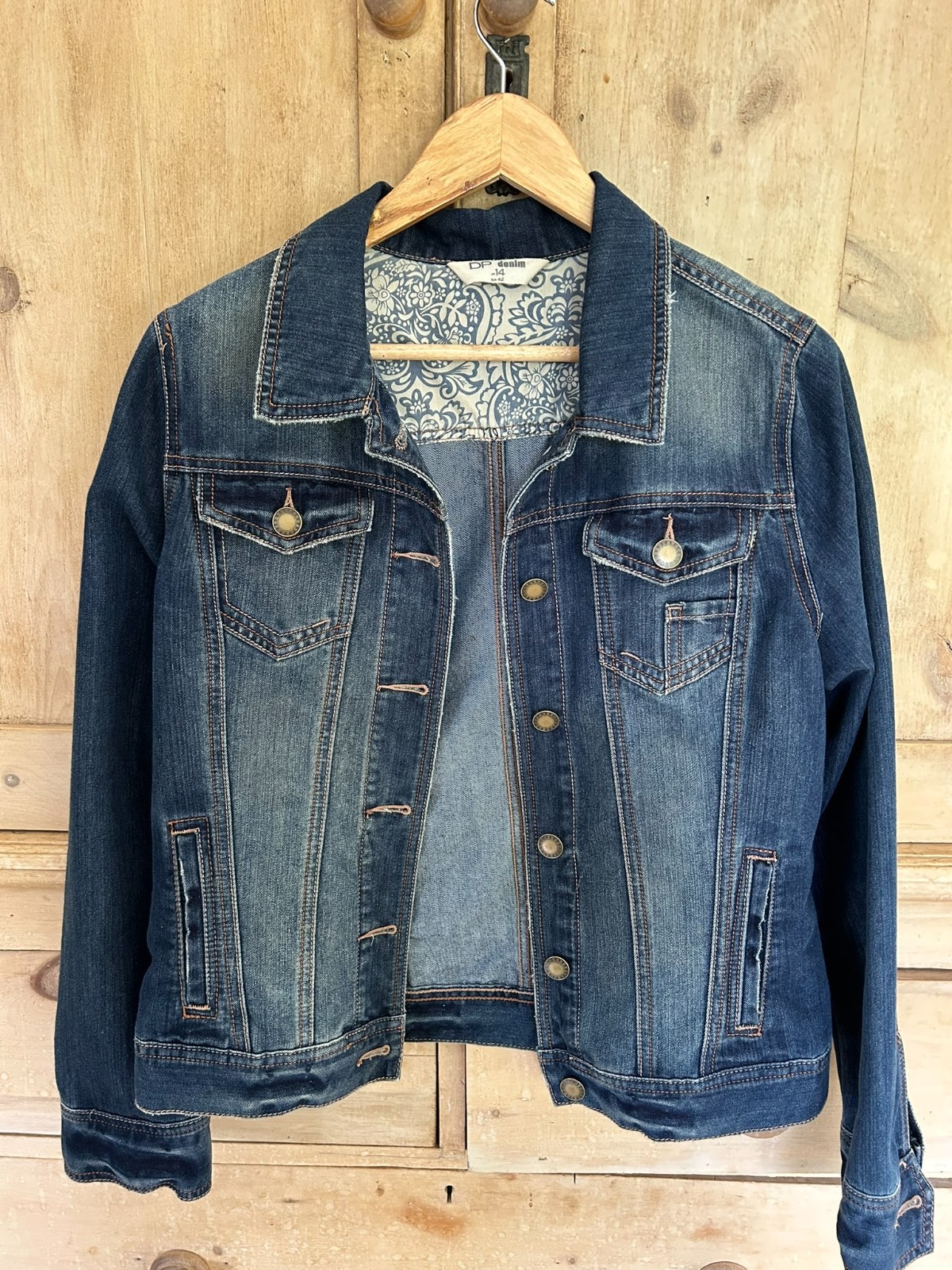 Dorothy Perkins Blue Denim Jacket UK14 pockets casual summer spring autumn VGC