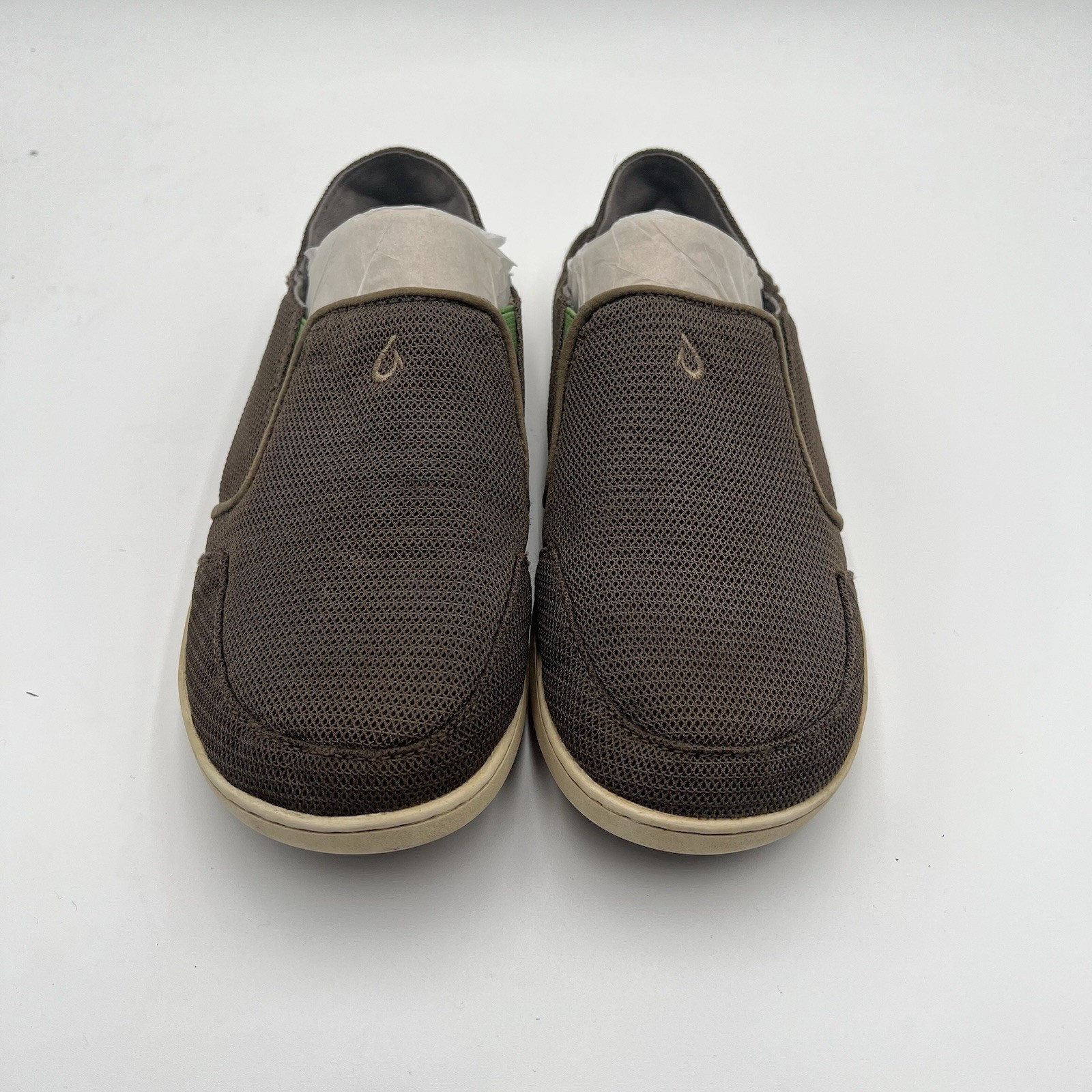 Olukai Nohea Mesh Mens 8 Slip On Loafers Brown Fold Down Heel Slide Shoe Comfort