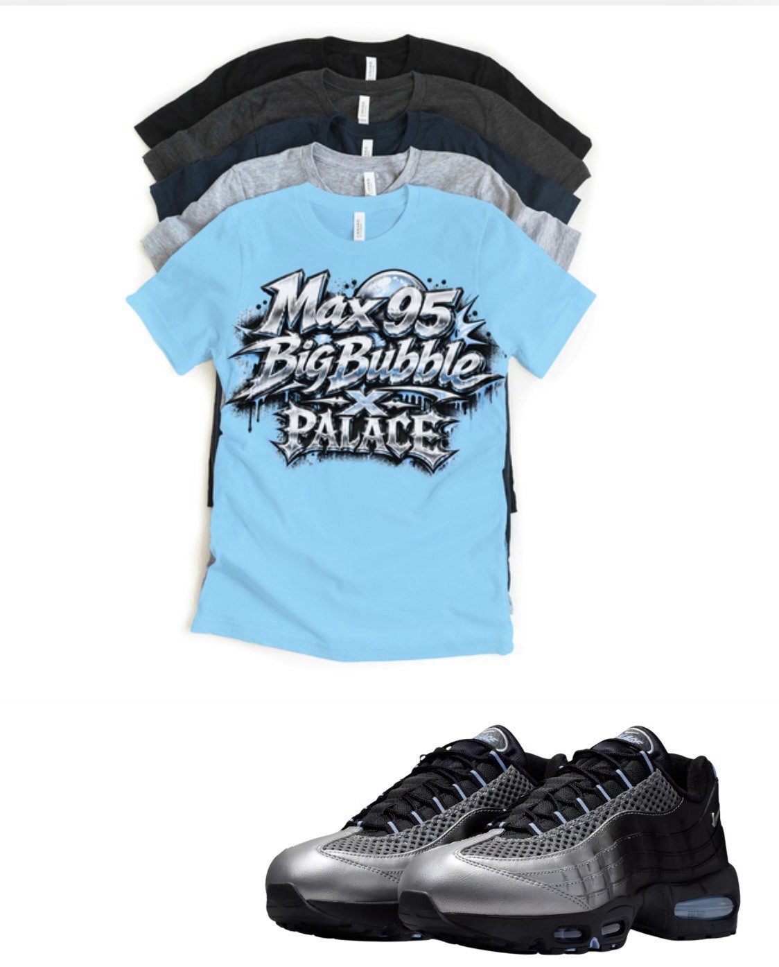 OG Air Max 95 X PALACE Sneaker Matching T-Shirt Sneakerhead Limited Edition