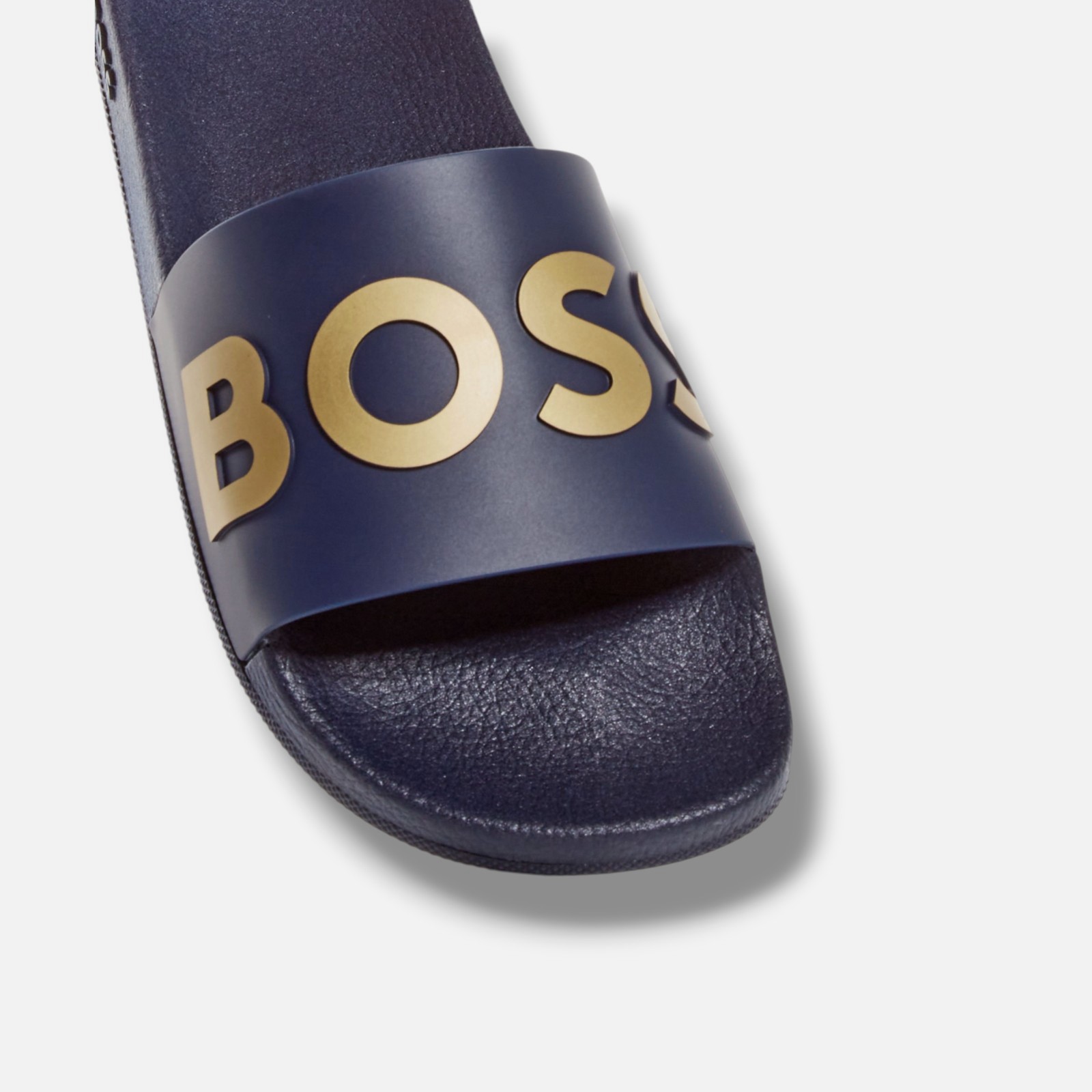 Hugo Boss Men Blue Gold Bay Slide Logo Slip-on Sandal Shoes Size 41