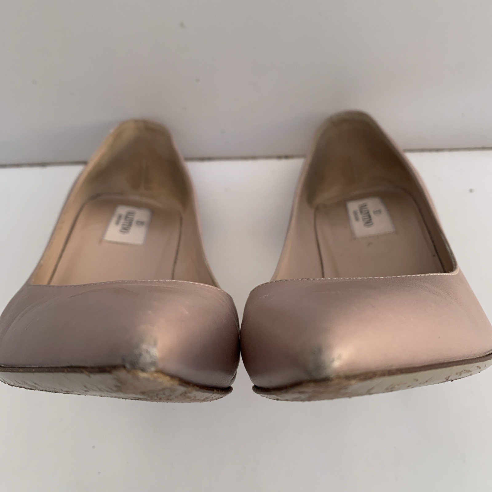 Valentino Pink Nude Heels Pumps Sz 37.5 Fits 7