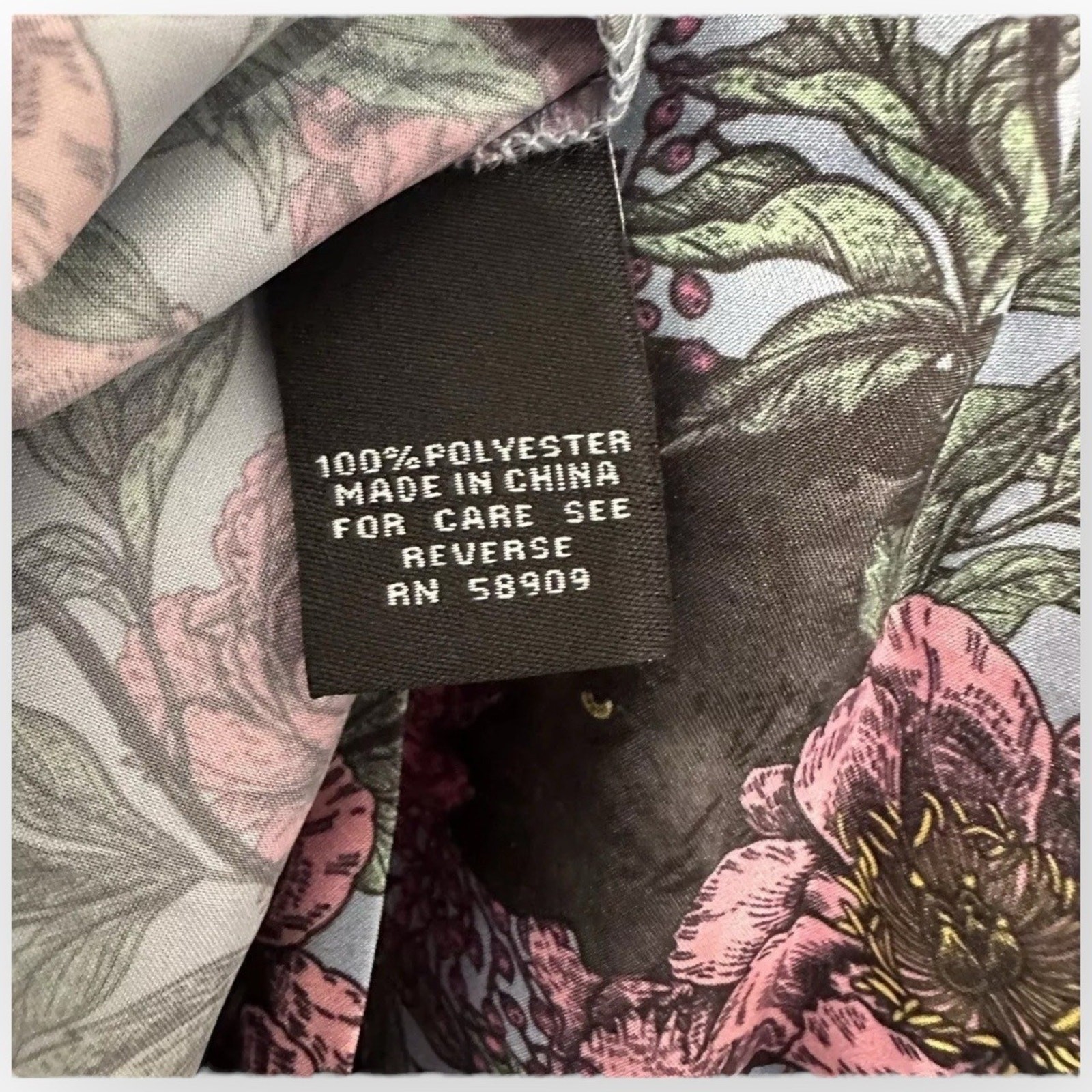 NWT Evryday Jane Black Panther Floral Print Faux Silk Button-Up Shirt XS