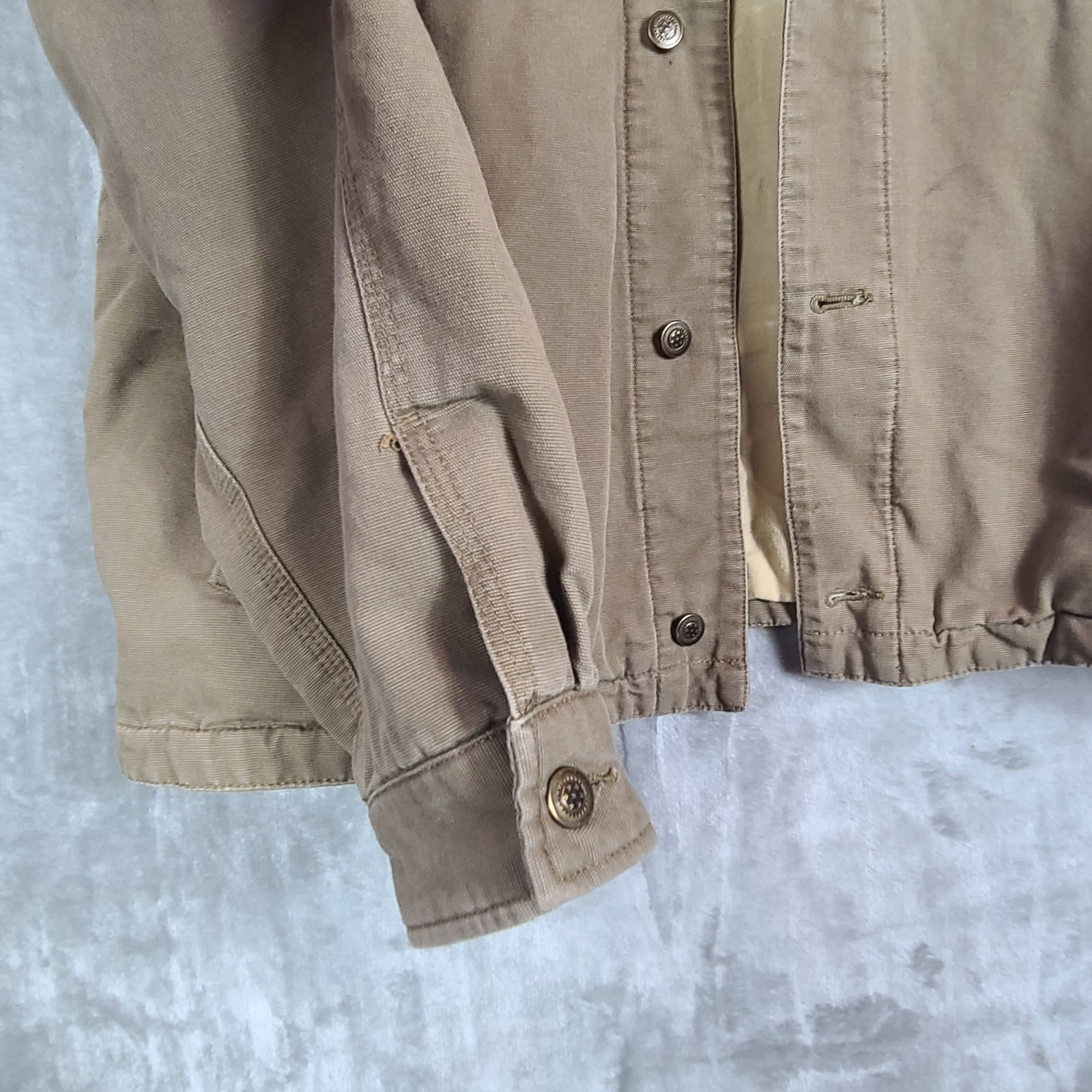 Swingster Plainsman Jacket Brown Canvas Heavy Chore Coat Seed Co Logo Size XL