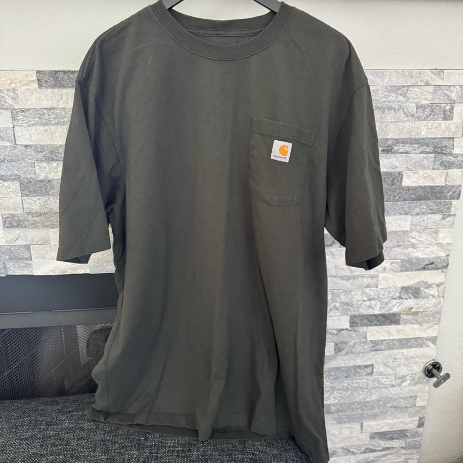 Carhartt K87 Loose Fit Heavyweight Pocket T-Shirt XL Tall Dark Bronzed Green