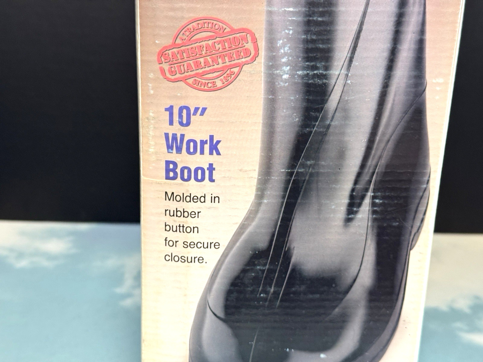 Tingley Black 10” Work Boots Rubber Overshoes Adult Large (9.5-11) VTG New