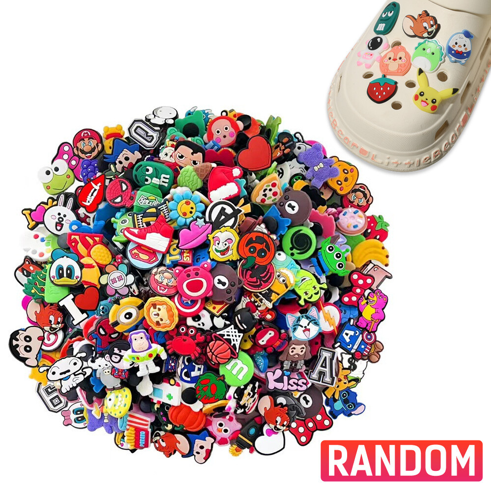 100Pcs Mixed Random Cartoon Cute PVC Shoes Charms Decor