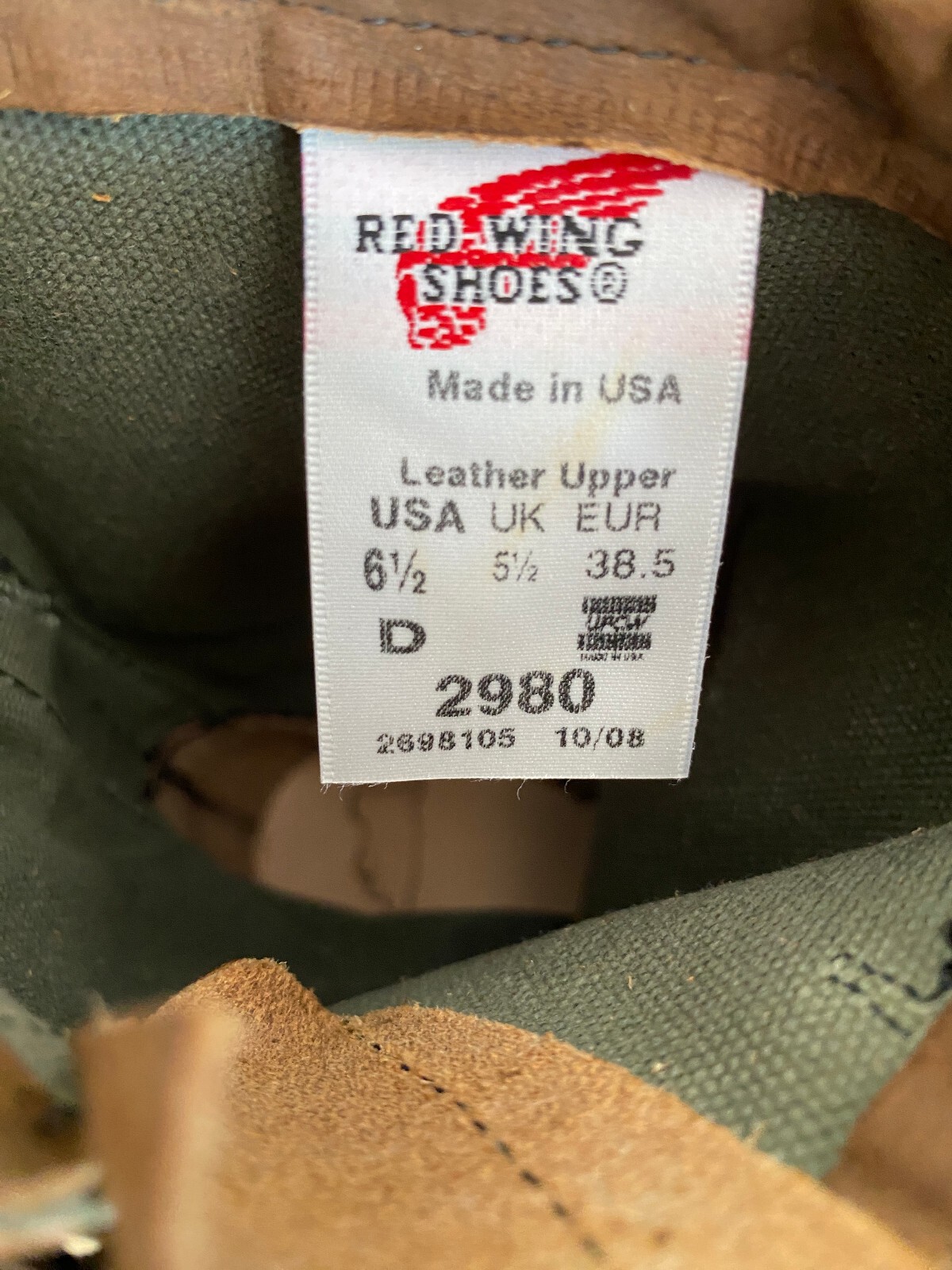 Size 6.5D (38.5 Euro) RW 2980 Heritage Engineer Boots, Made in USA Seconds