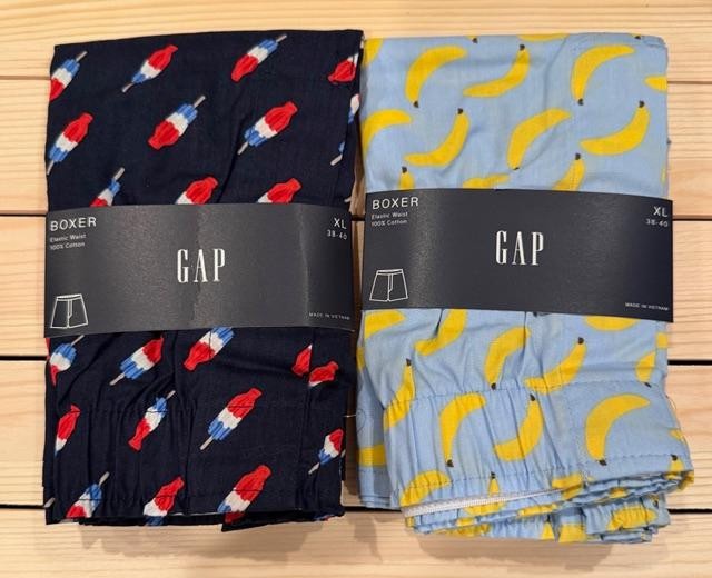 GAP 2 Pairs MEN Boxer 100% Cotton Banana Ice Pops You Choose Size