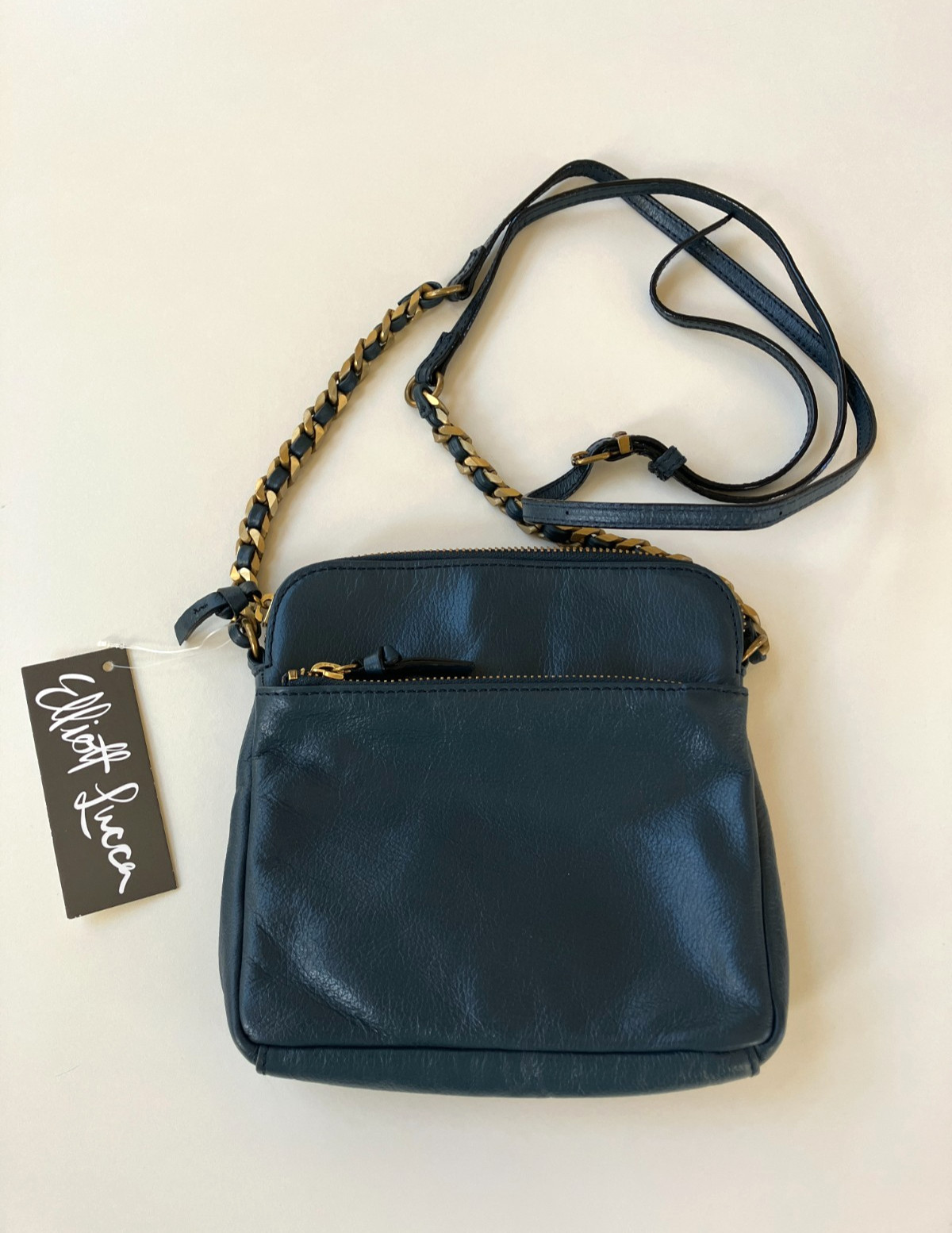 Elliott Lucca Zoe Small Leather Crossbody Bag Purse Blue NWT ARV 78