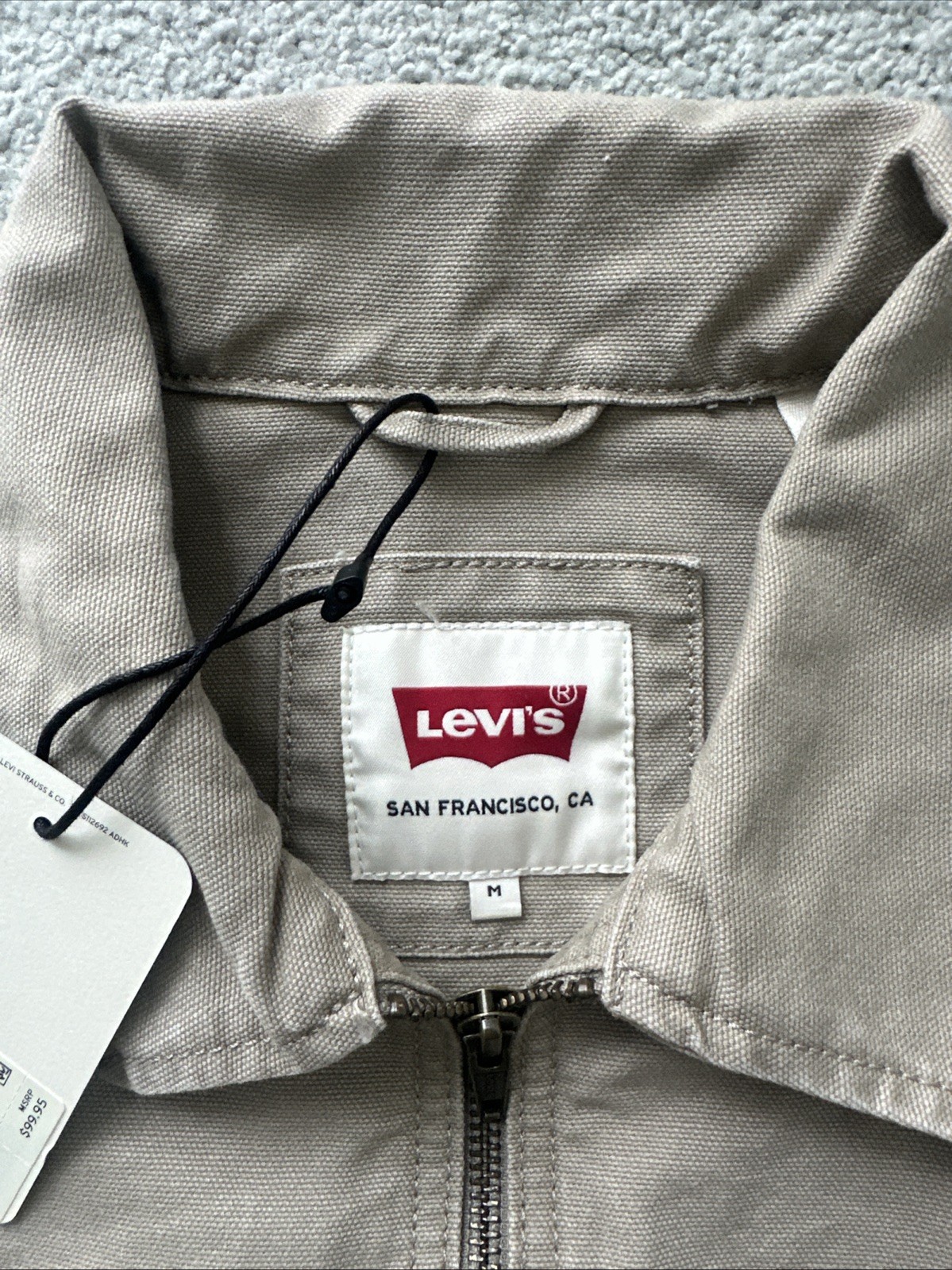 Levi’s Mechanics Full Zip Light WT Canvas Beige Tan Garage Jacket Medium