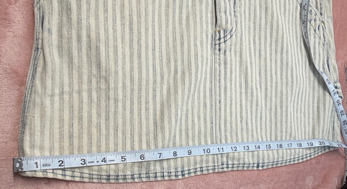NWOT Faherty Skirt Overall M Topsail Skirtall Indigo Railroad Hickory Stripe Bib