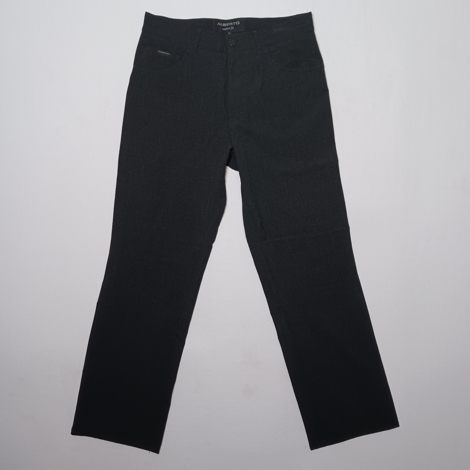 Alberto Ceramica Mens Tom Comfort Fit Trousers 30X30 Black Stretch Lightweight