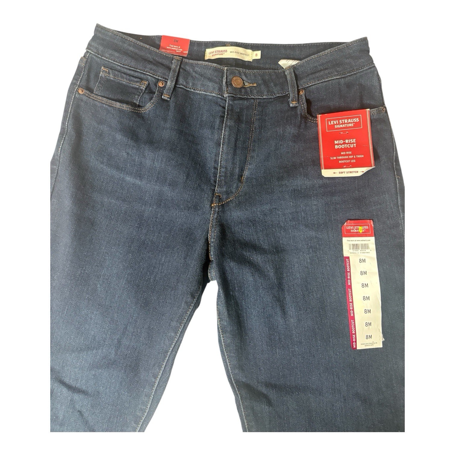 Levi Strauss Signature Women’s Mid-Rise Bootcut Dark Wash Stretch Jeans 8M