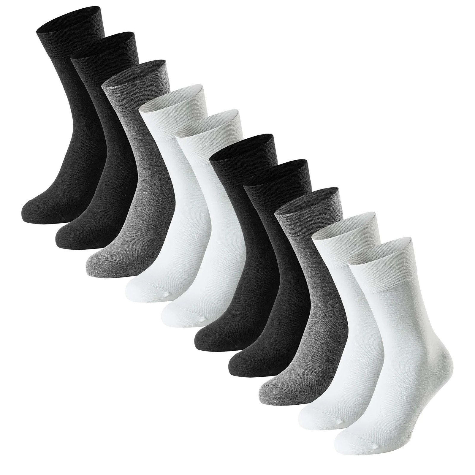 Schiesser Men’s Socks, 10 Pack – “Bluebird”, Cotton Mix, Solid/Patterned …