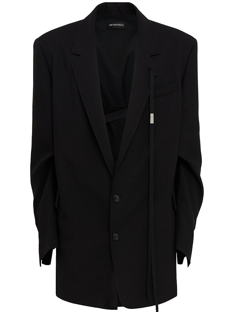 ANN DEMEULEMEESTER Anthoon High Comfort Black Striped Blazer Jacket New