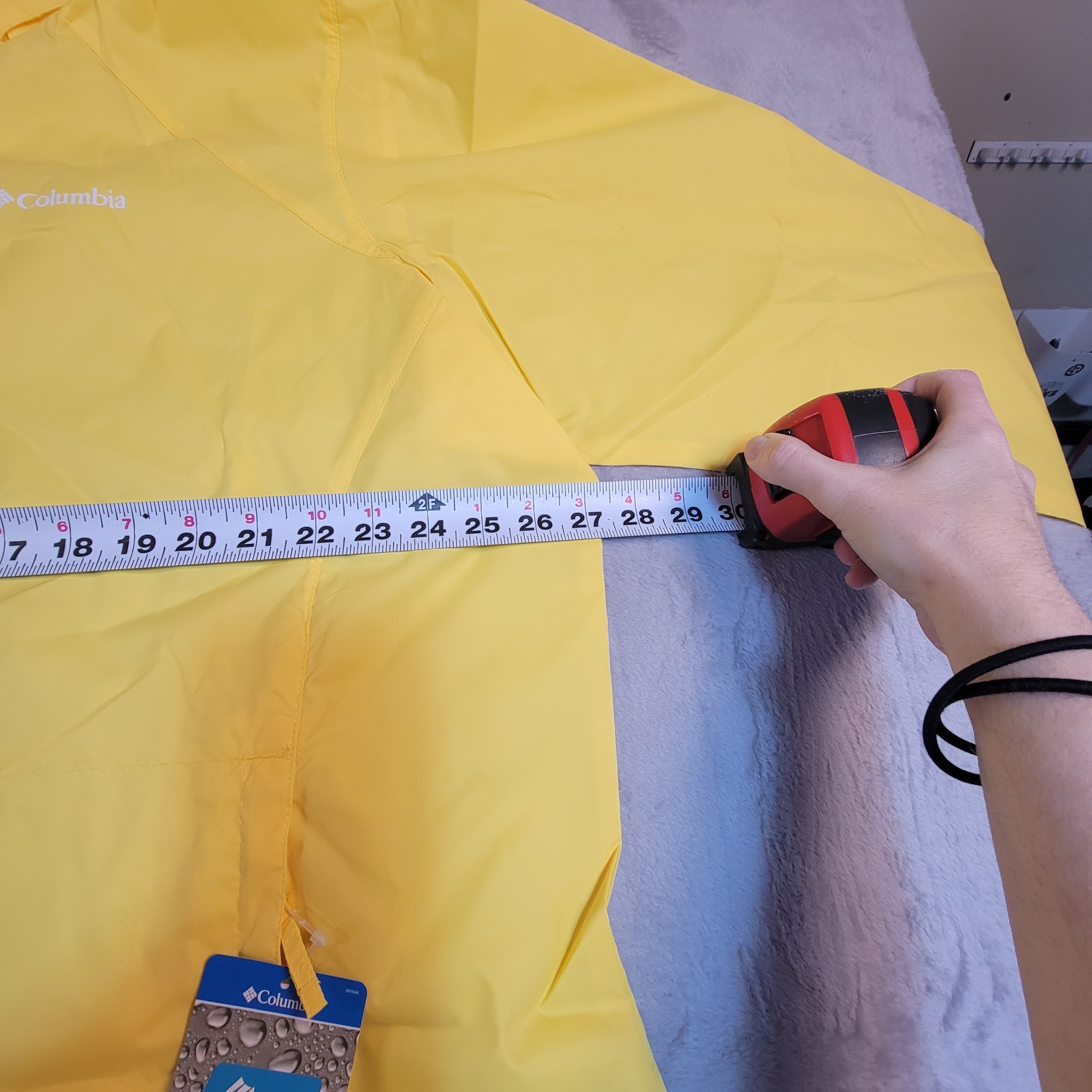 COLUMBIA Womens Switchback III Rain Jacket Lightweight Waterproof Yellow Size 3X