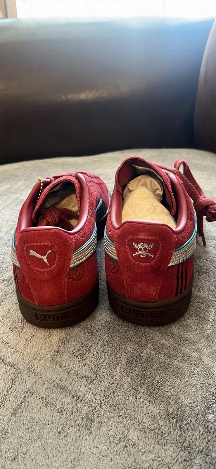 PUMA Suede Pirate Men’s Red Suede Low Top Sneaker 396716-01