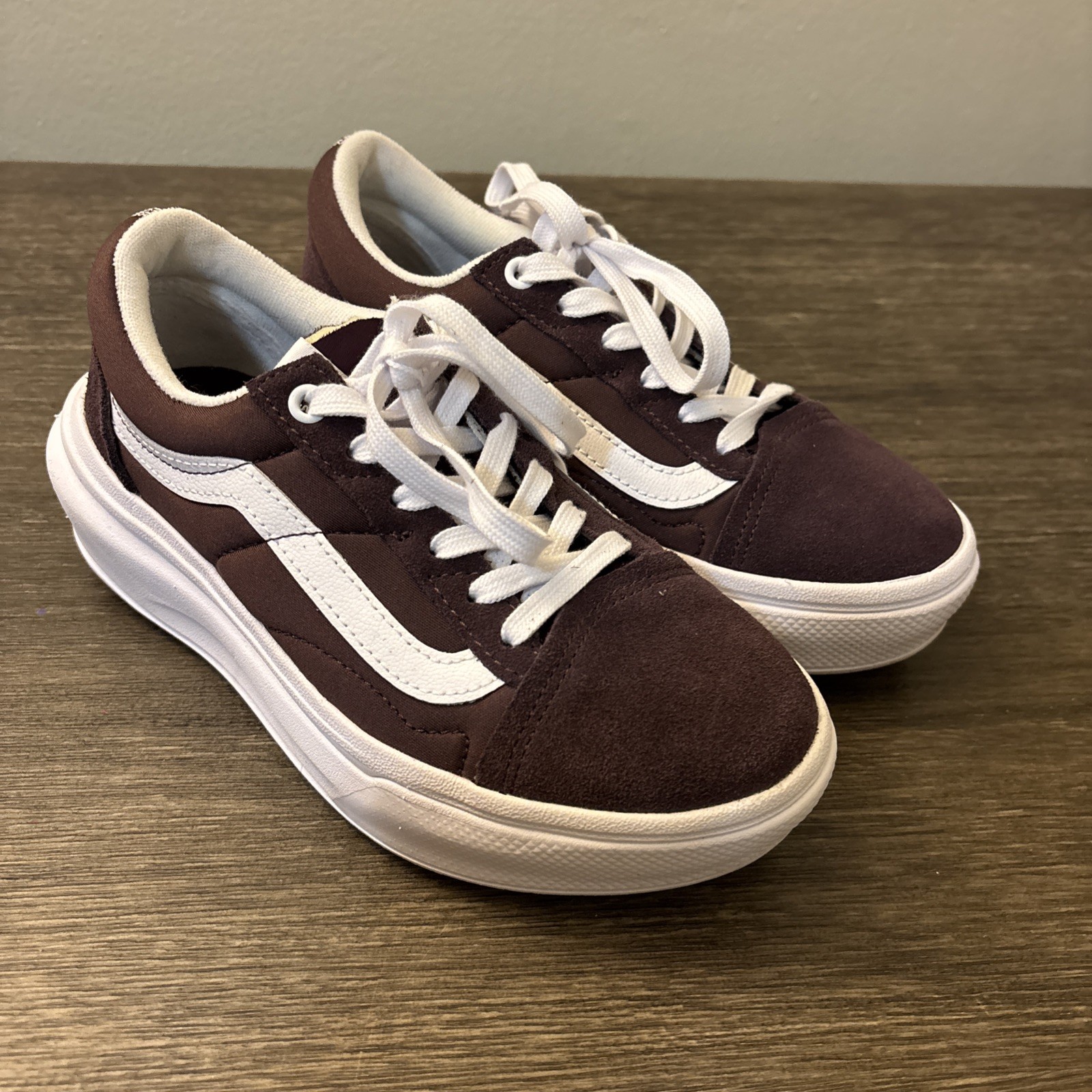 EUC Vans Sneakers Mens 5 Womens 6.5 Old Skool Overt CC Burgundy Platform Shoes