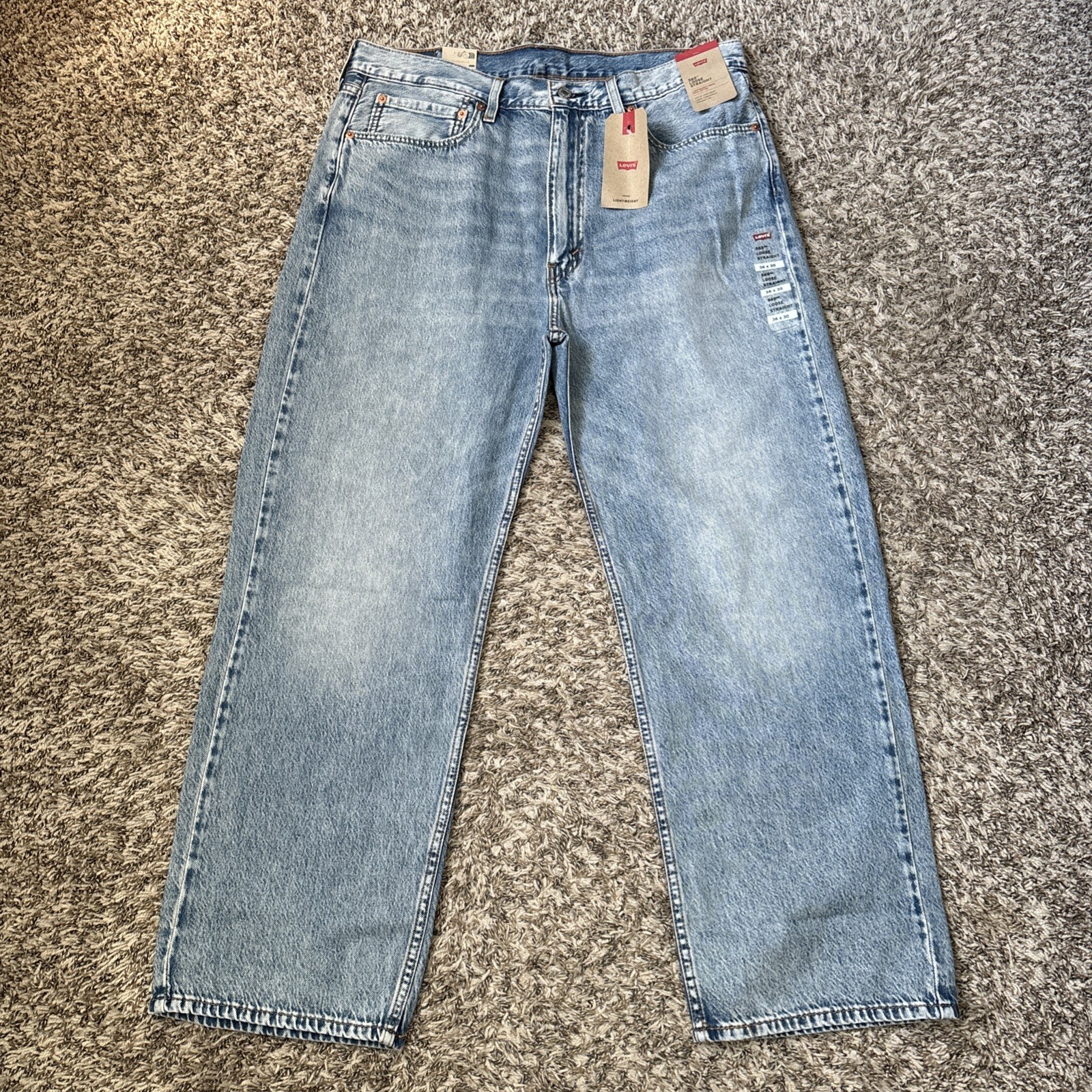 Levi’s 565 Men’s Loose Straight Denim Jeans Light Wash 36×30,Classic Fit NWT