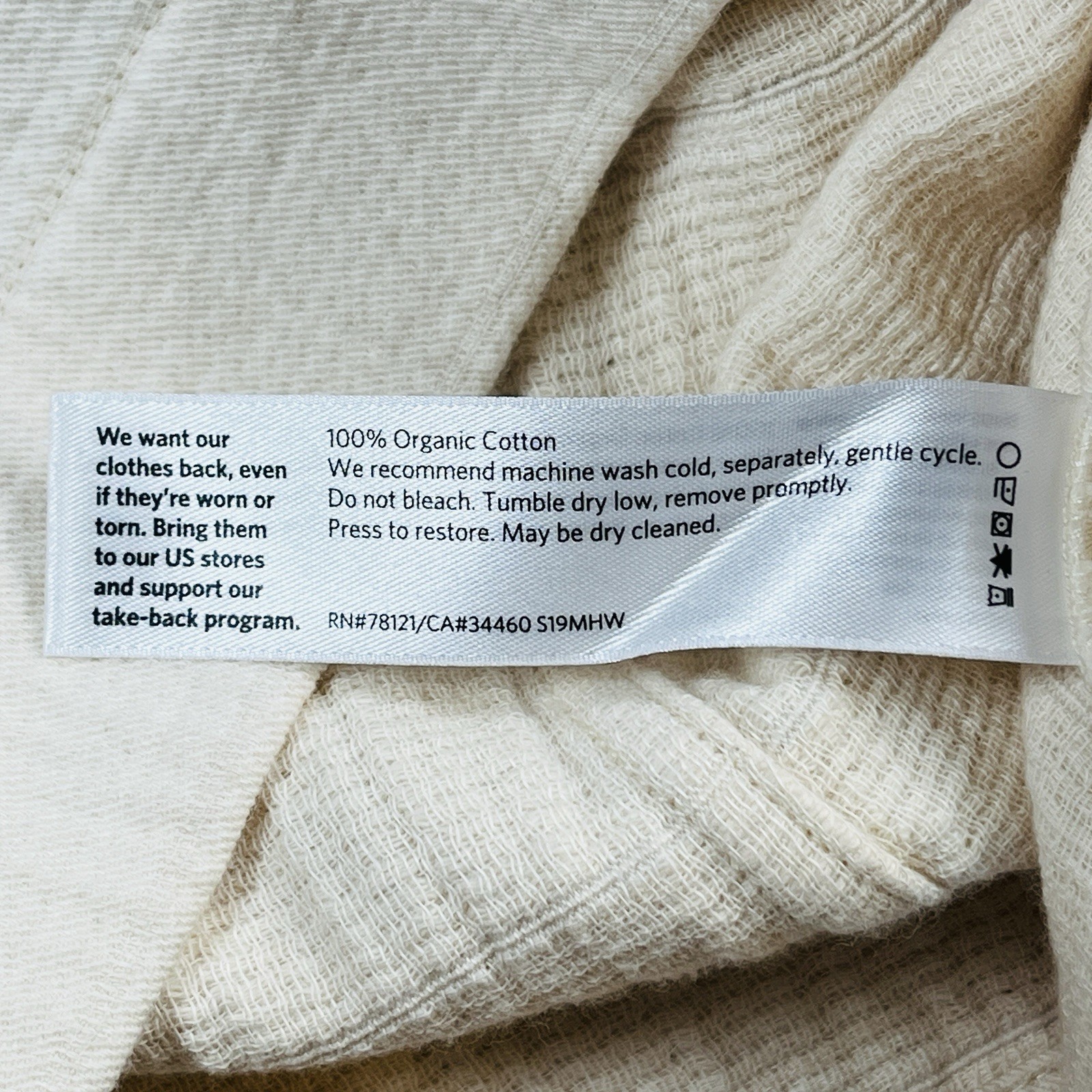 NWT Eileen Fisher Jacket S/M Undyed ECRU Organic Cotton Channels Boxy Mandarin