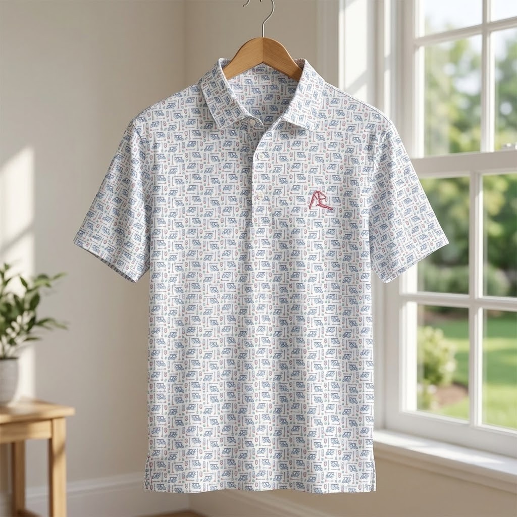 ⛳ GOLF Rhoback Bev Cart 2.0 Polo Mens Performance Athletic Sportshirt White 🛒