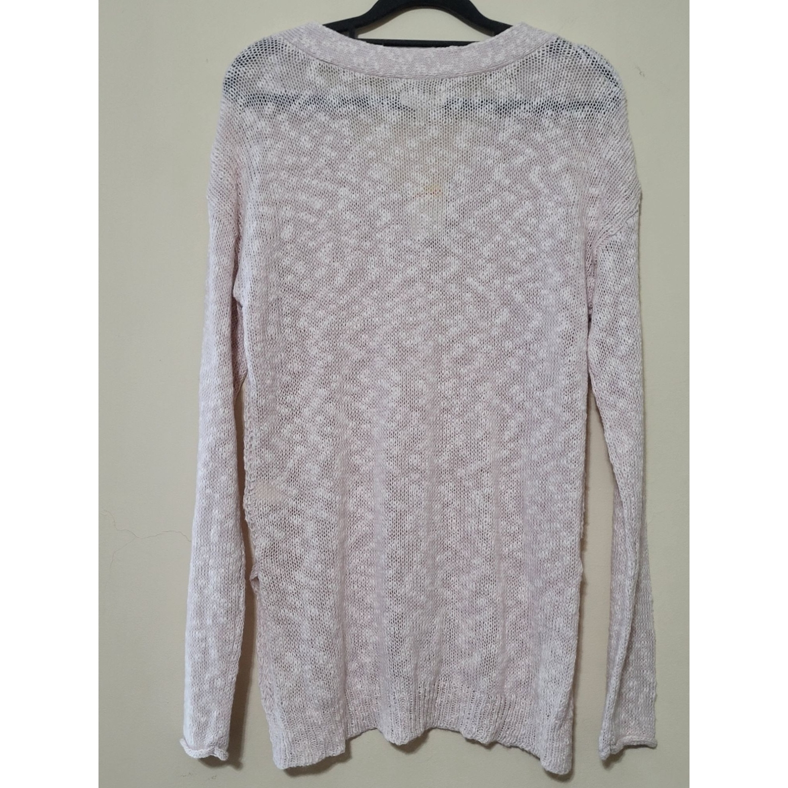 Mudd Womens Sweater Size Medium Pale Pink Pullover V Neck Cut Outs Open Knit NWT