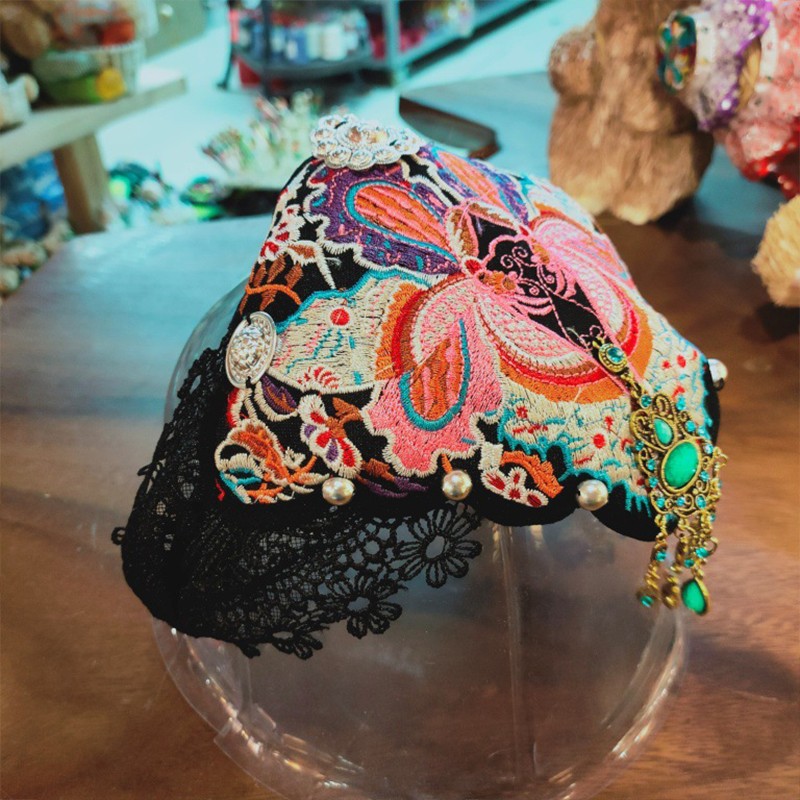 Ethnic Style Embroidery Headband Wide-Brimmed Dance Hair Accessories Props