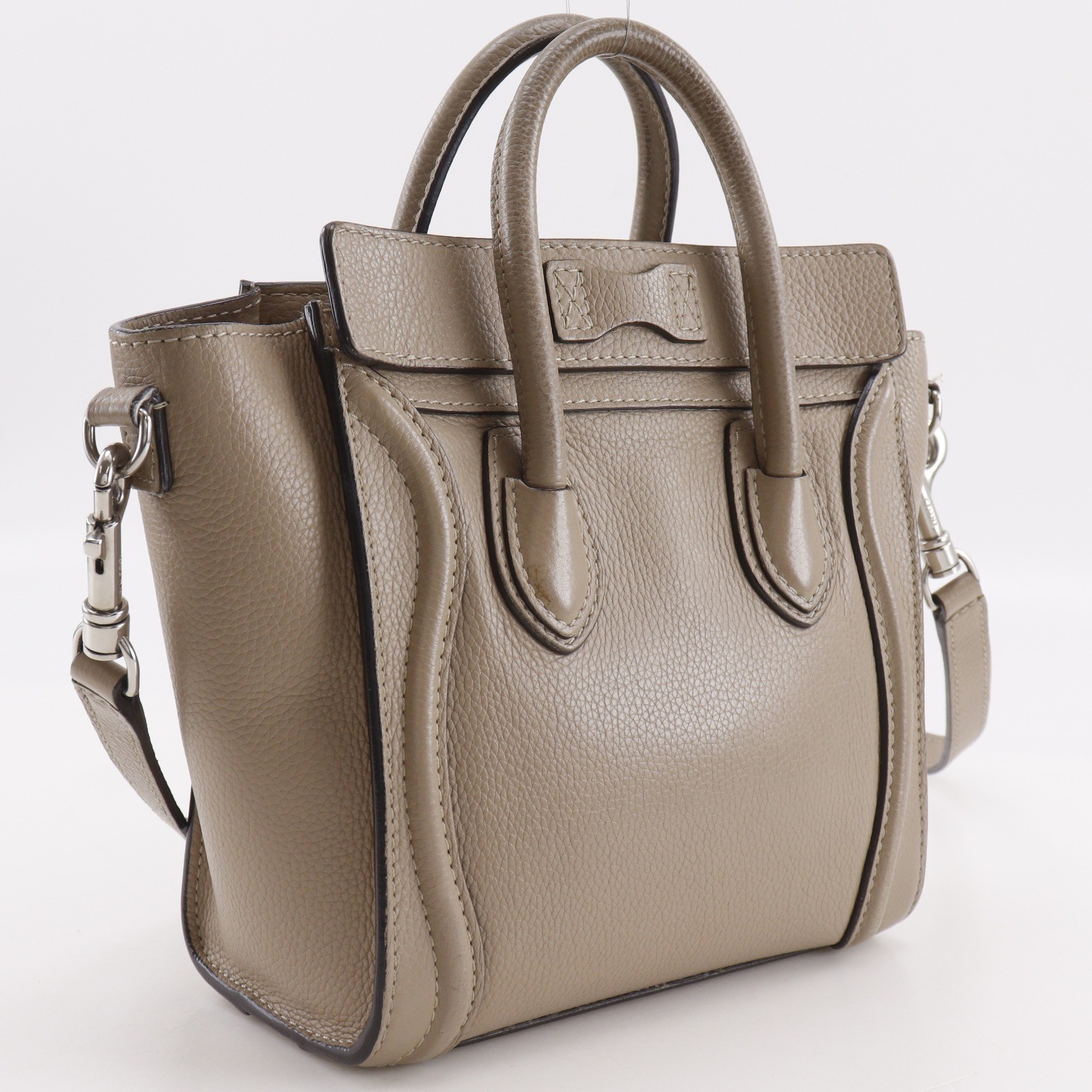 CELINE Luggage nano shopper Handbag 2WAYShoulder Gurege Calfskin Women