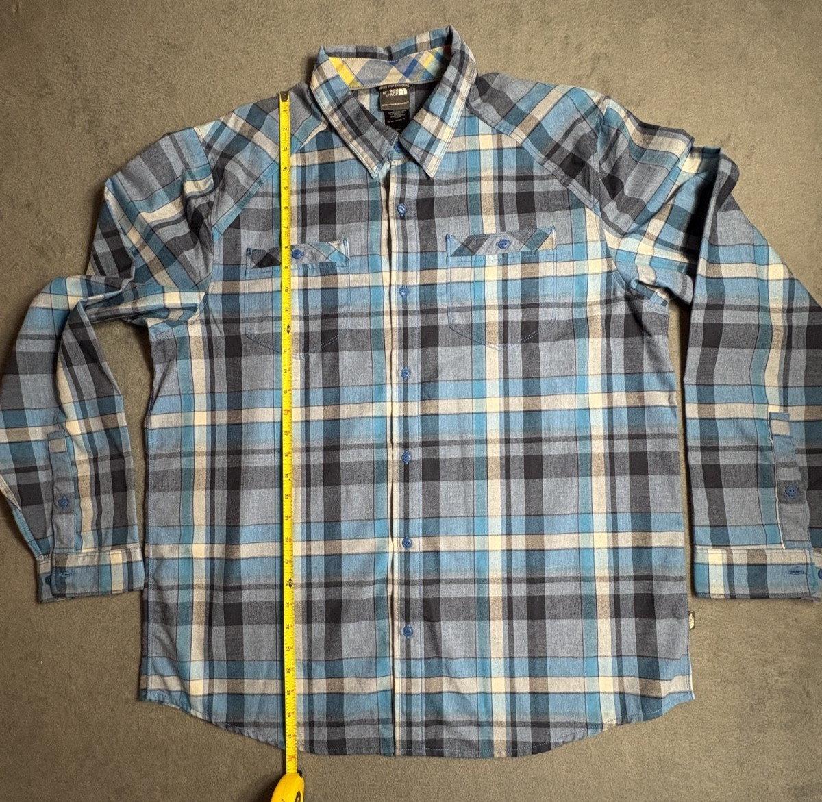 THE NORTH FACE PLAID FLANNEL BLUE BLACK WHITE EXTRA LARGE XL