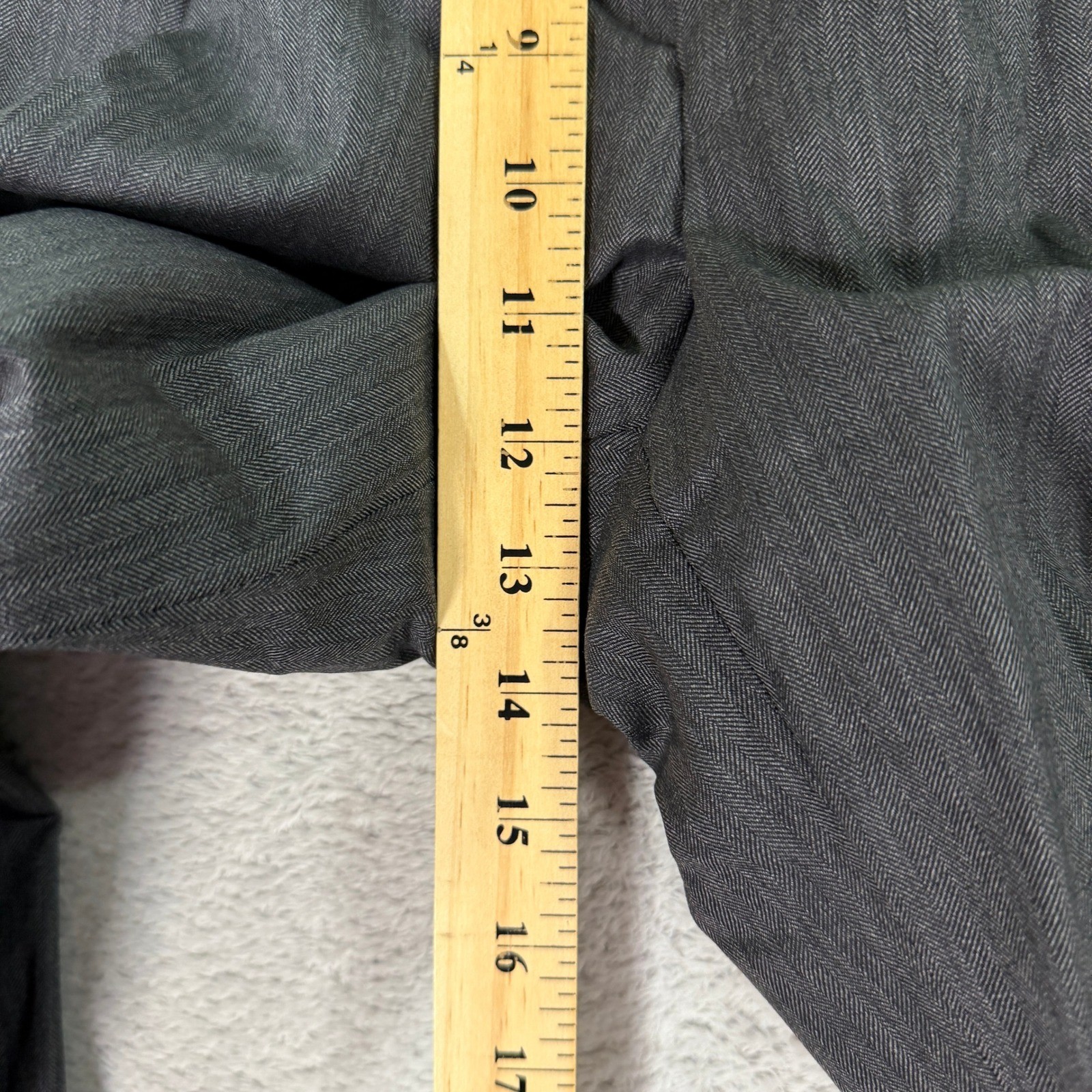 Hickey Freeman Men 40XL Slim Fit Madison Suit Grey Herringbone Wool 34×32 USA