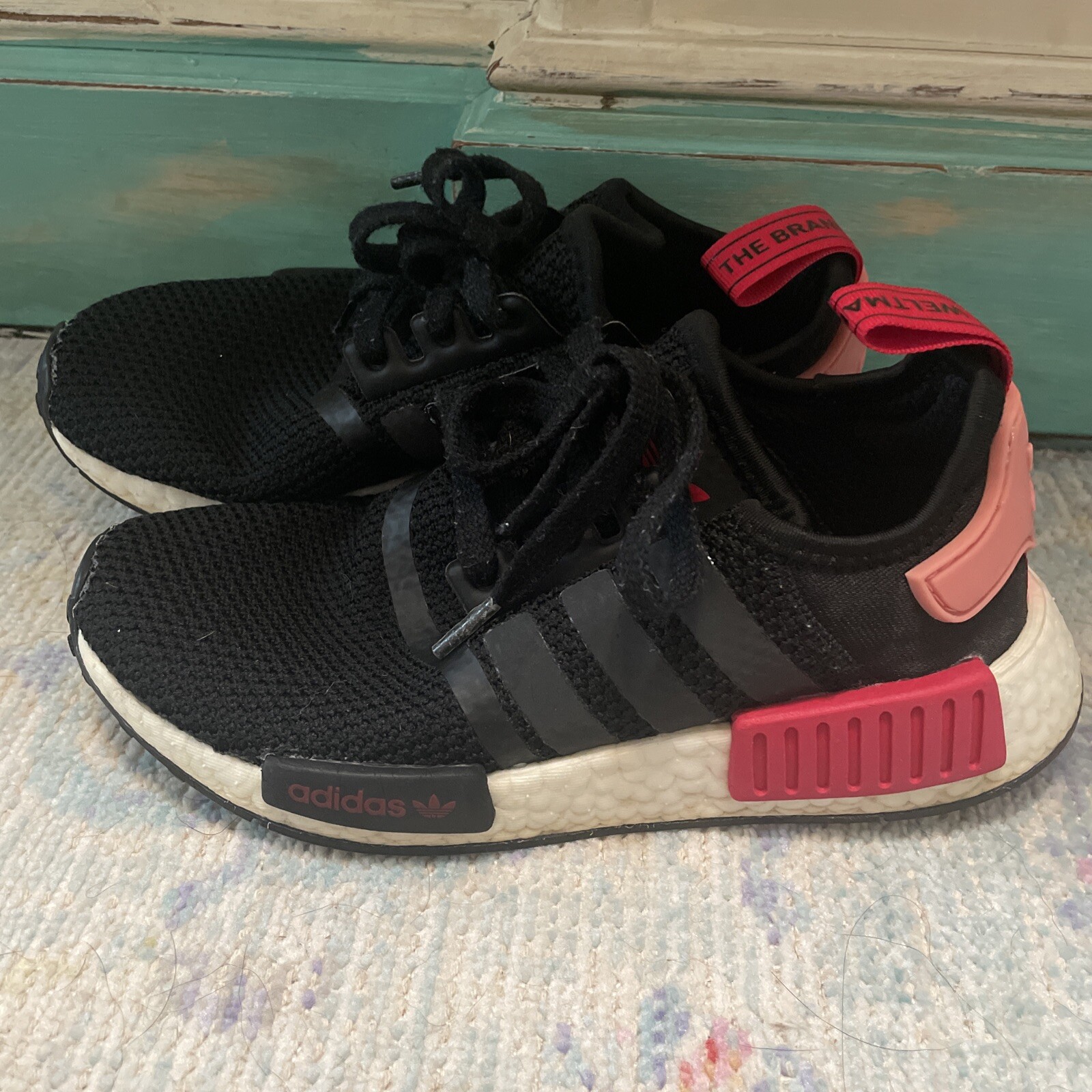 Adidas NMD R1 D97088 Black Running Shoes Sneakers Size 5.5