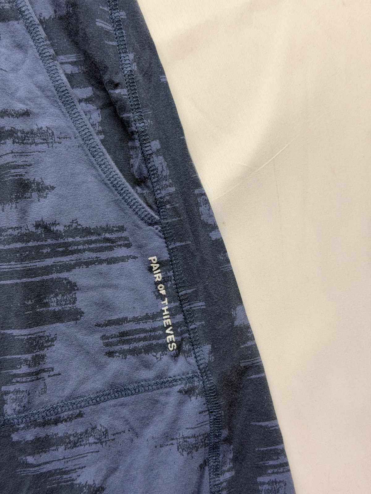 Pair of Thieves SuperSoft Lounge Short Mens Medium Blue Black Pattern Drawstring