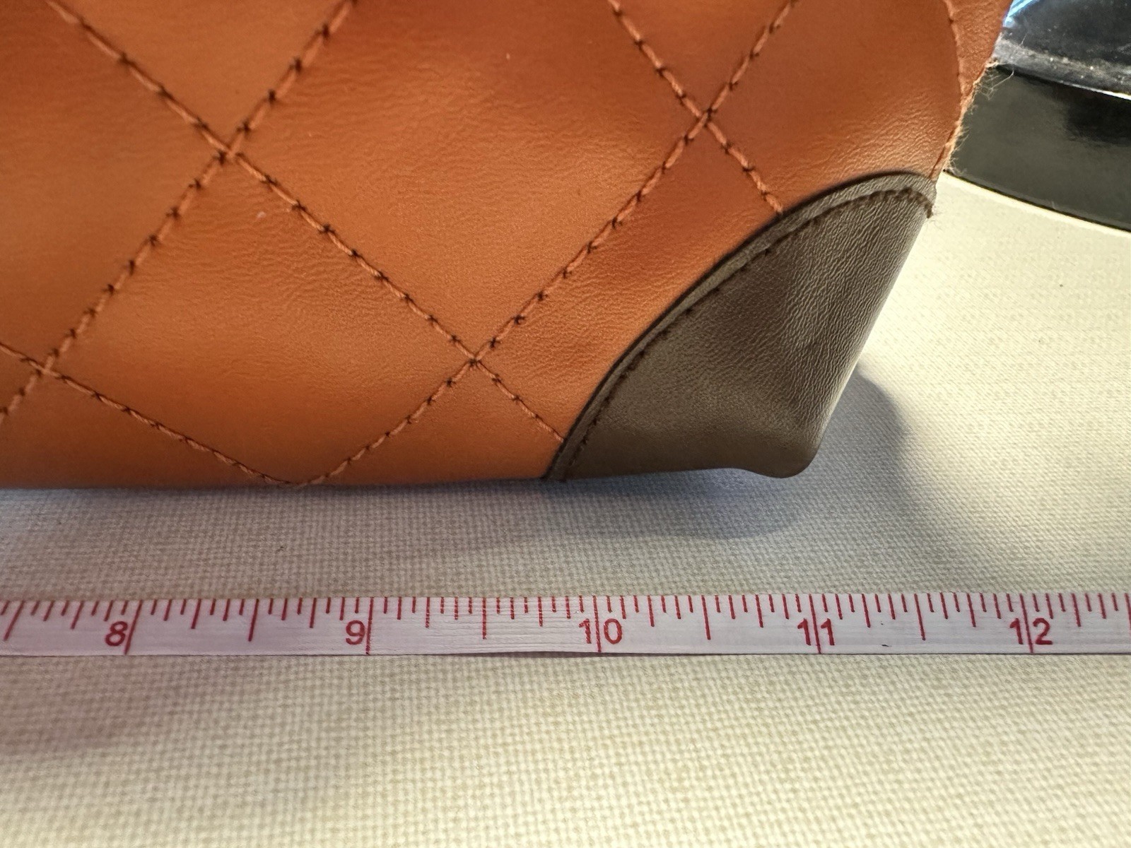 Brown Quilted Zip-Top Satchel Top Handle Bag, Double Handles, Silver Hardware