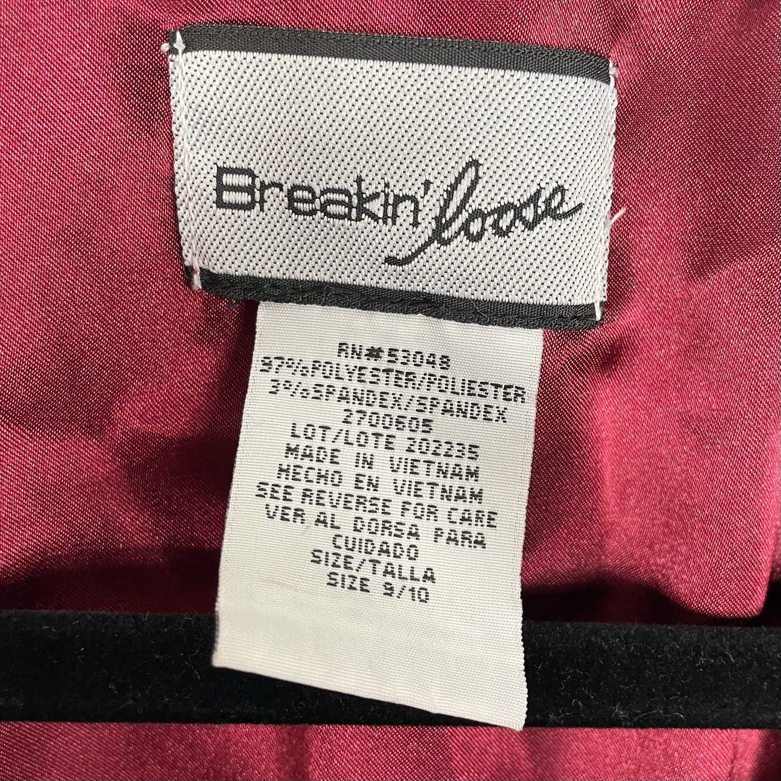 Y2K Breakin’ Loose Blazer Jacket Womens Size 9/10 Black Red Trim Vamp Goth Vtg